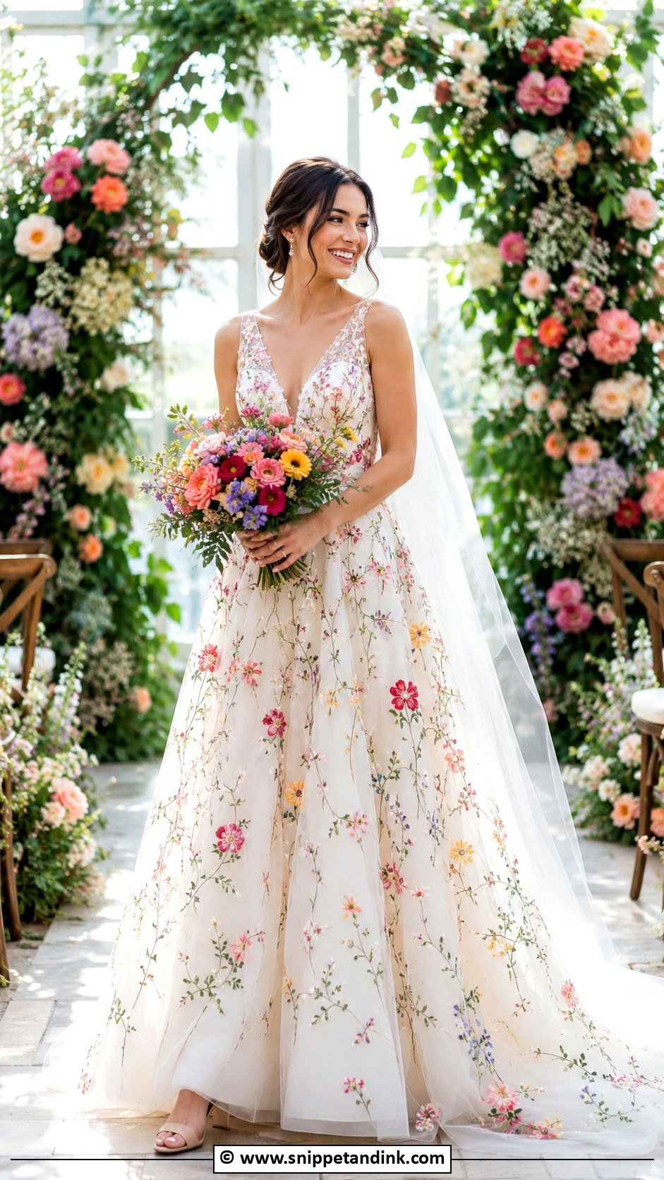 Floral Colorful Wedding Dress - Snippet and Ink - 25 Wedding Dress with Flowers