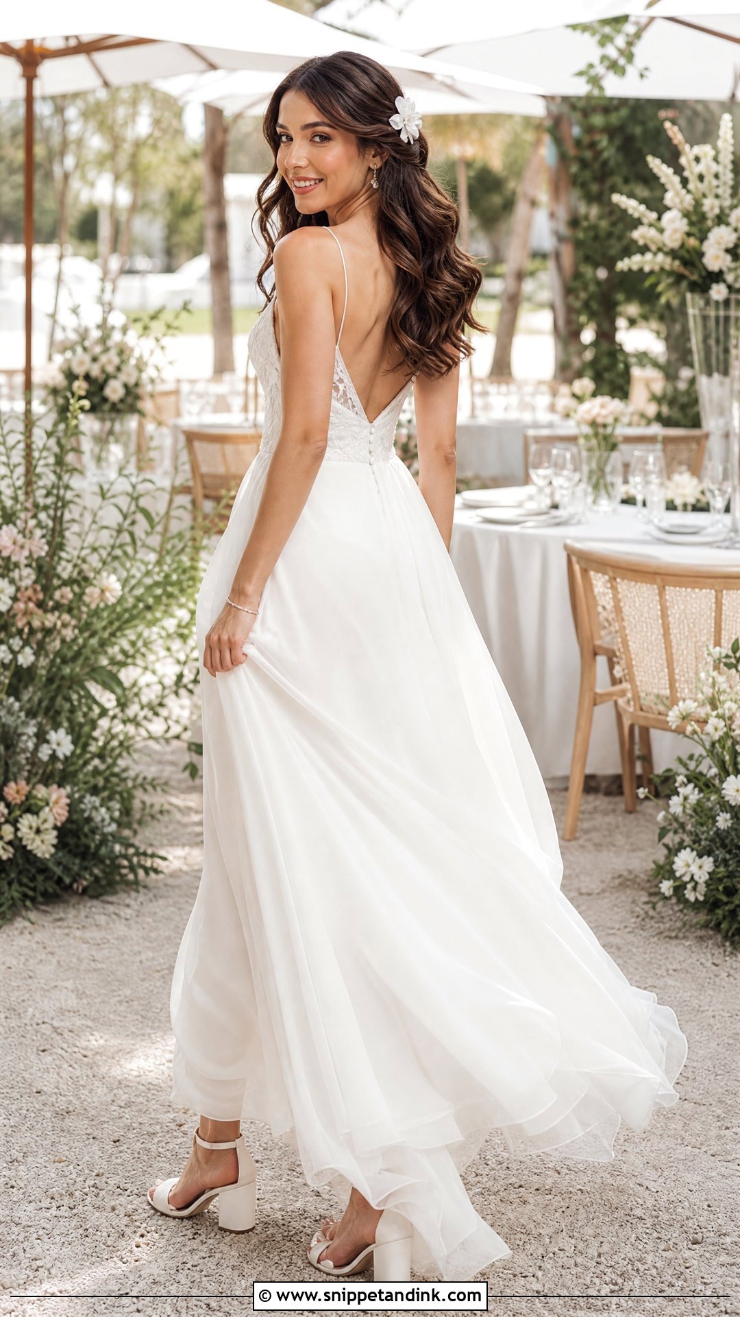 Floral Comb Hair Down Bridal Look - Snippet and Ink - 20 Hair Down Bridal Styles
