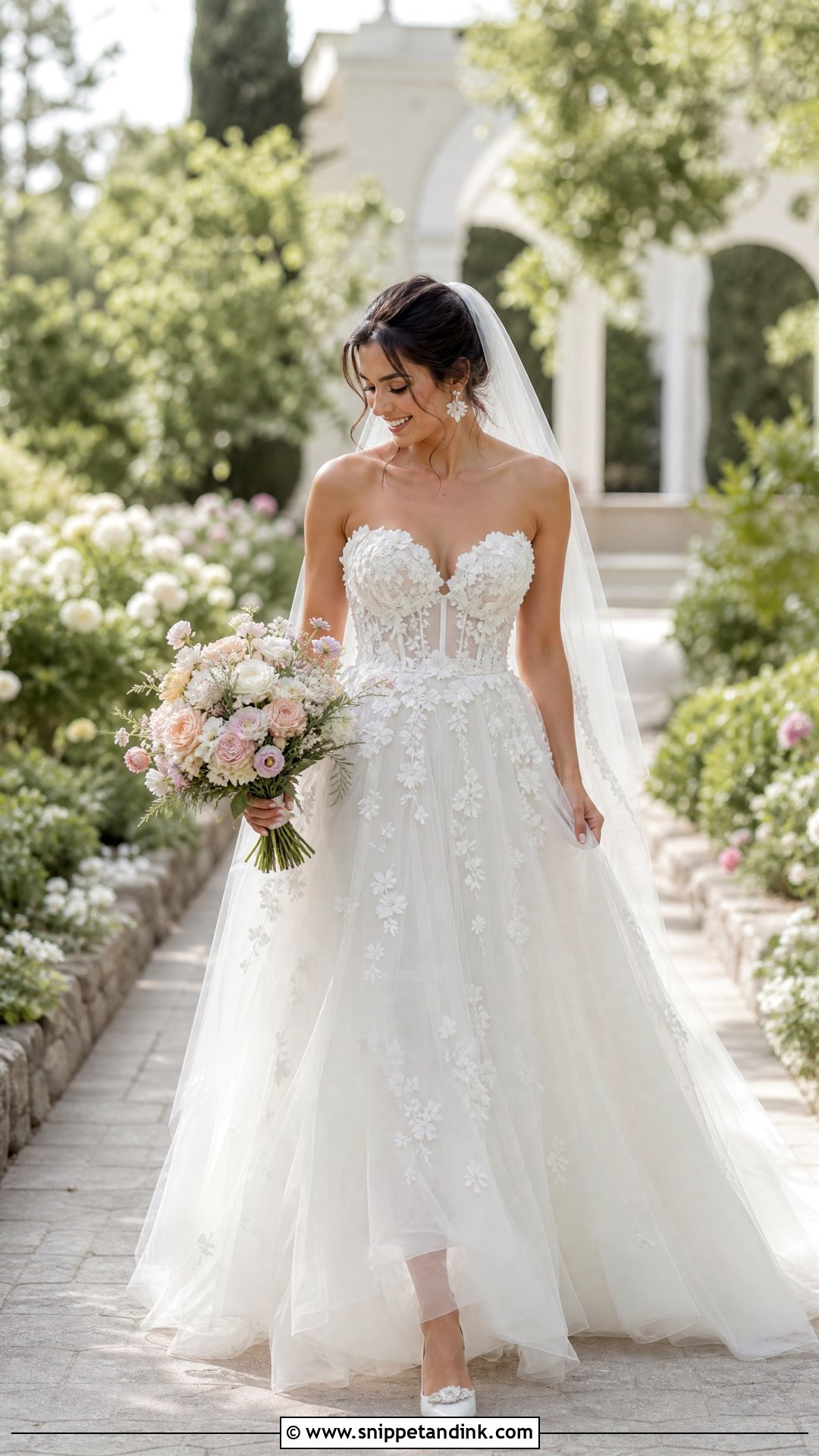 Floral Corset Top Wedding Dress - Snippet and Ink - 20 Wedding Dresses with Corset Top