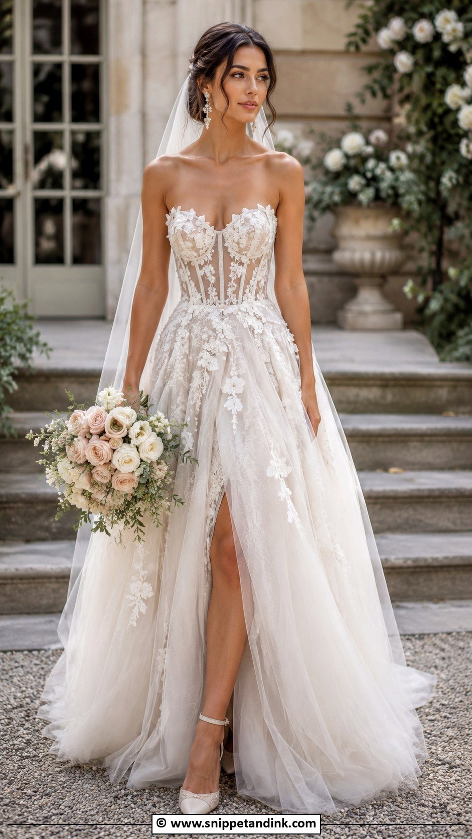 Floral Corset Wedding Dress - Snippet and Ink - 25 Wedding Dress with Flowers