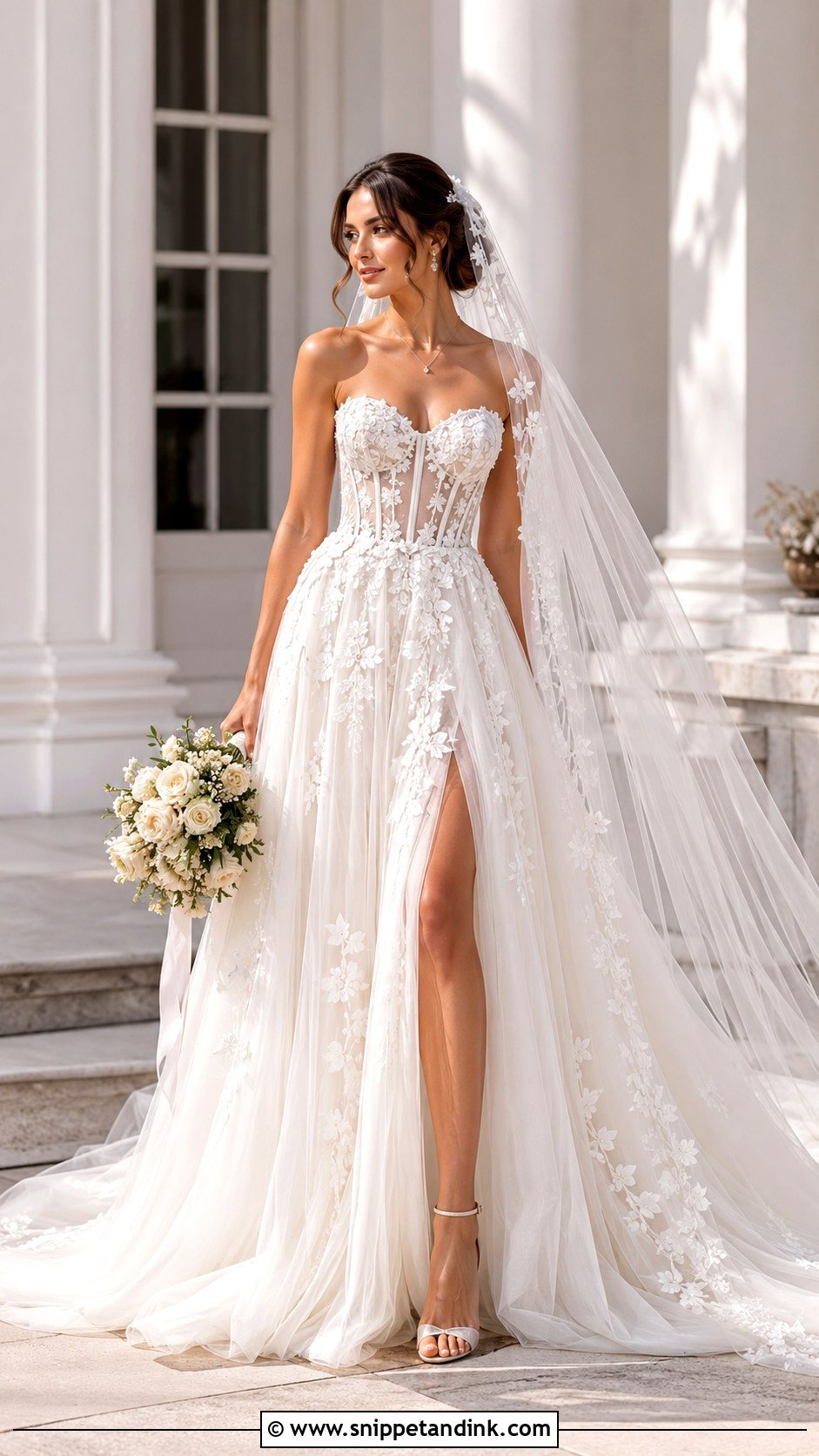 Floral Corset Wedding Dress - Snippet and Ink - 25 Flowery Wedding Dress Ideas