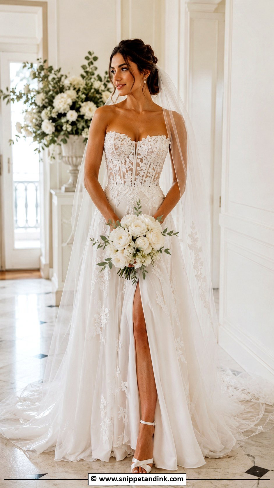 Floral Corset Wedding Dress - Snippet and Ink - 25 Wedding Dress Flowers