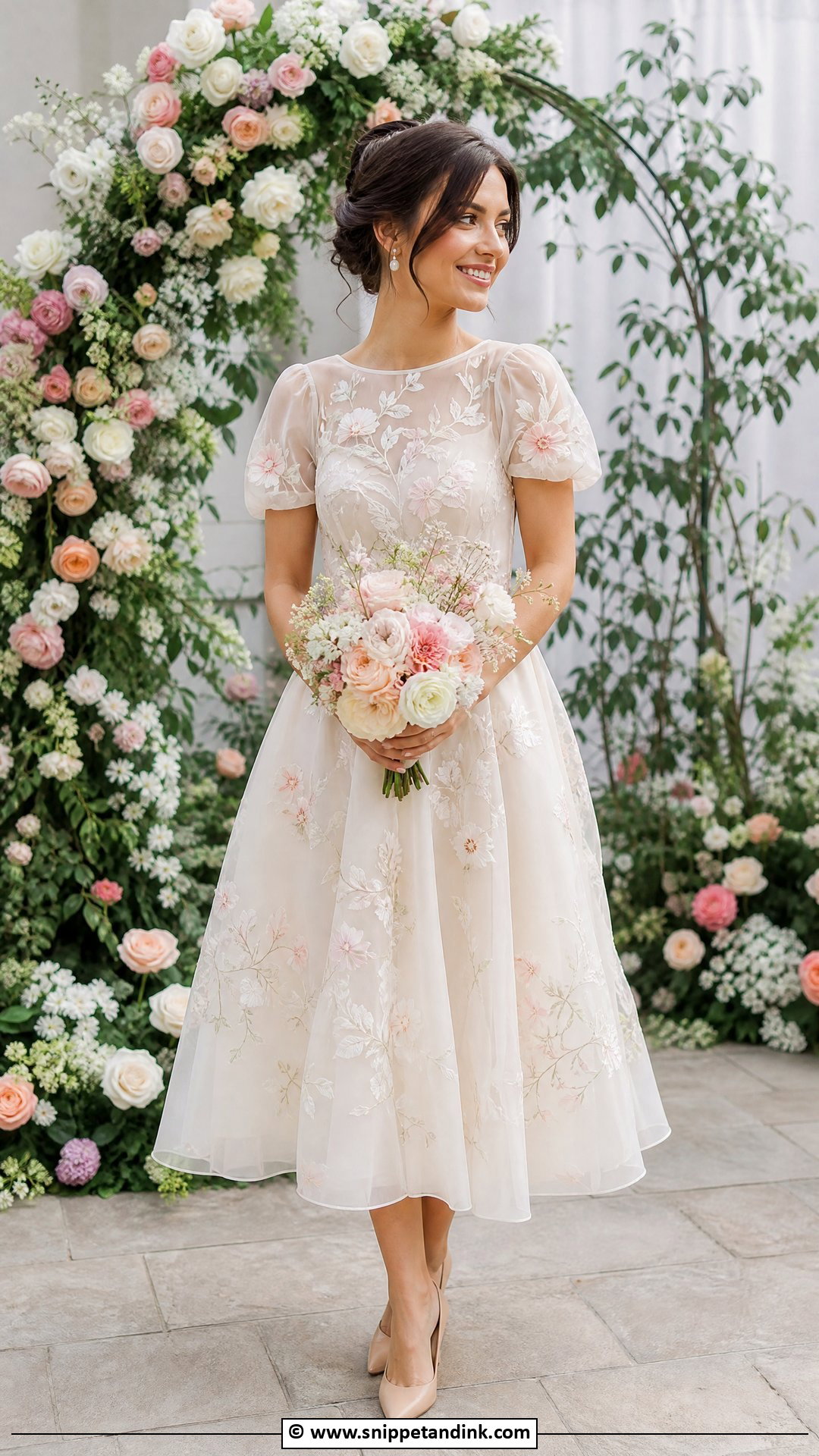 Floral Elopement Dress - Snippet and Ink - 35 Elopement Dress Ideas