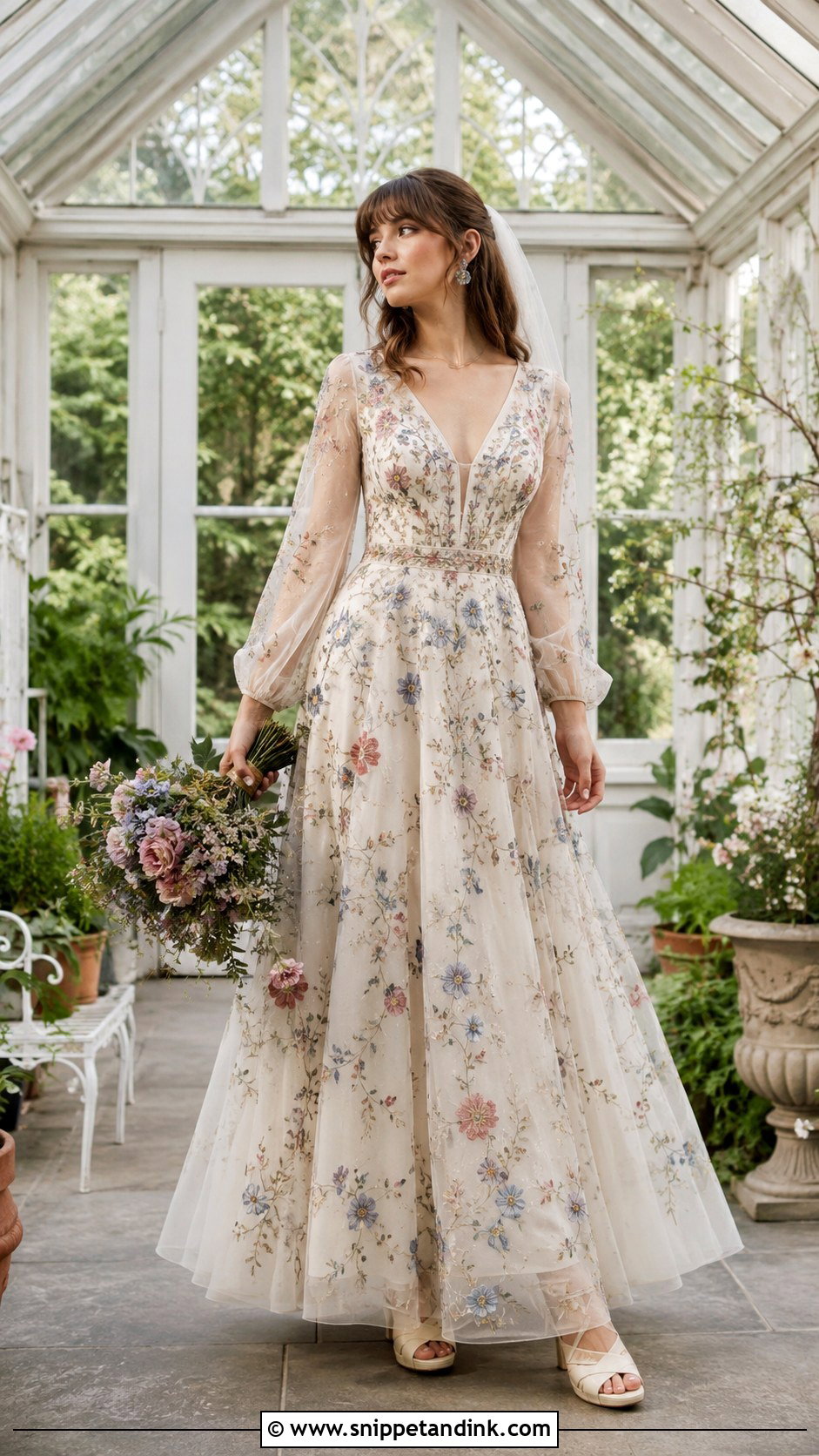 Floral Embroidered 70s Wedding Dress - Snippet and Ink - 20 70s Wedding Dresses
