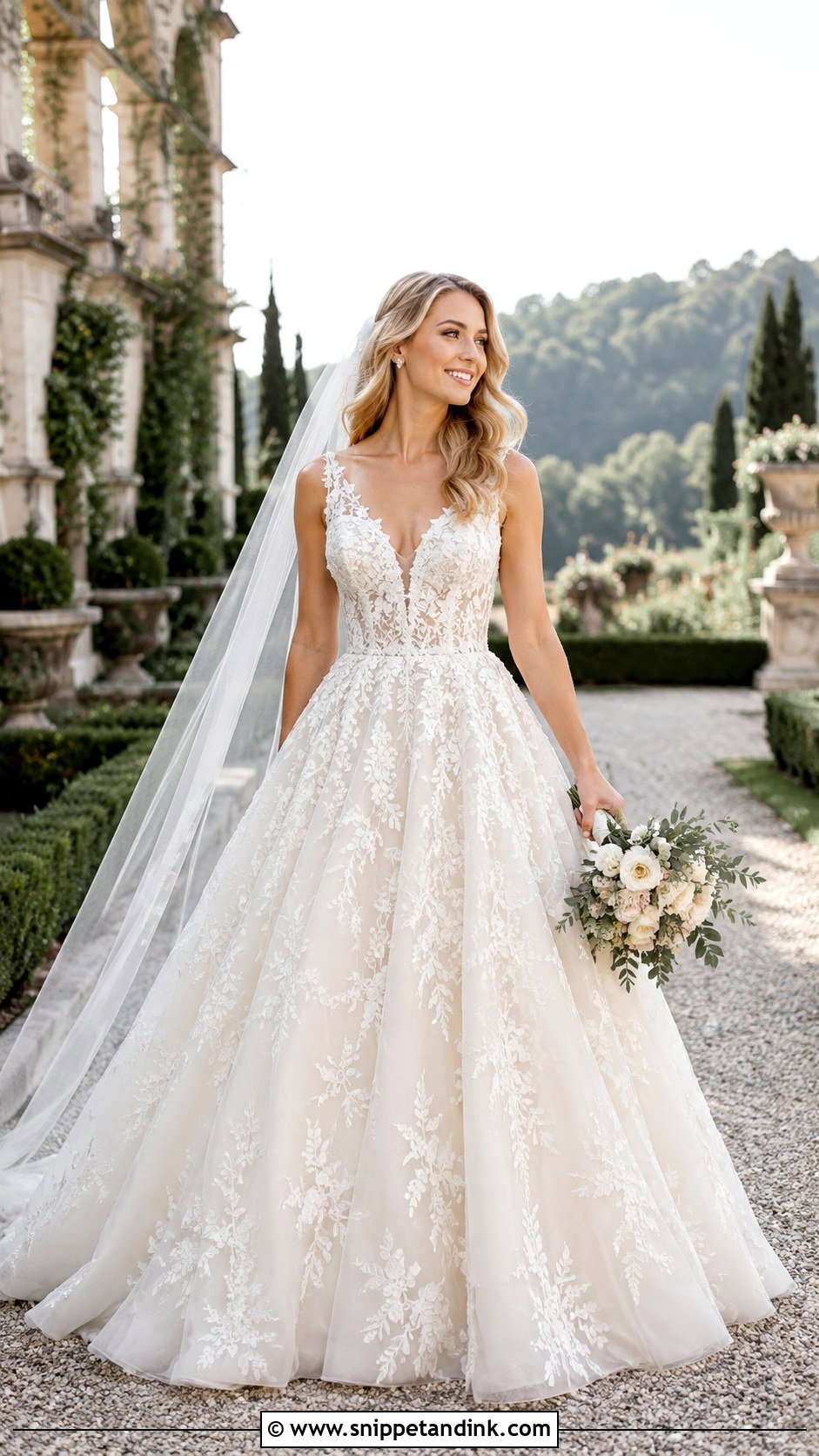 Floral Embroidered Ballgown Wedding Dress - Snippet and Ink - 25 Elegant Wedding Dress Ballgown Fairytale Ideas