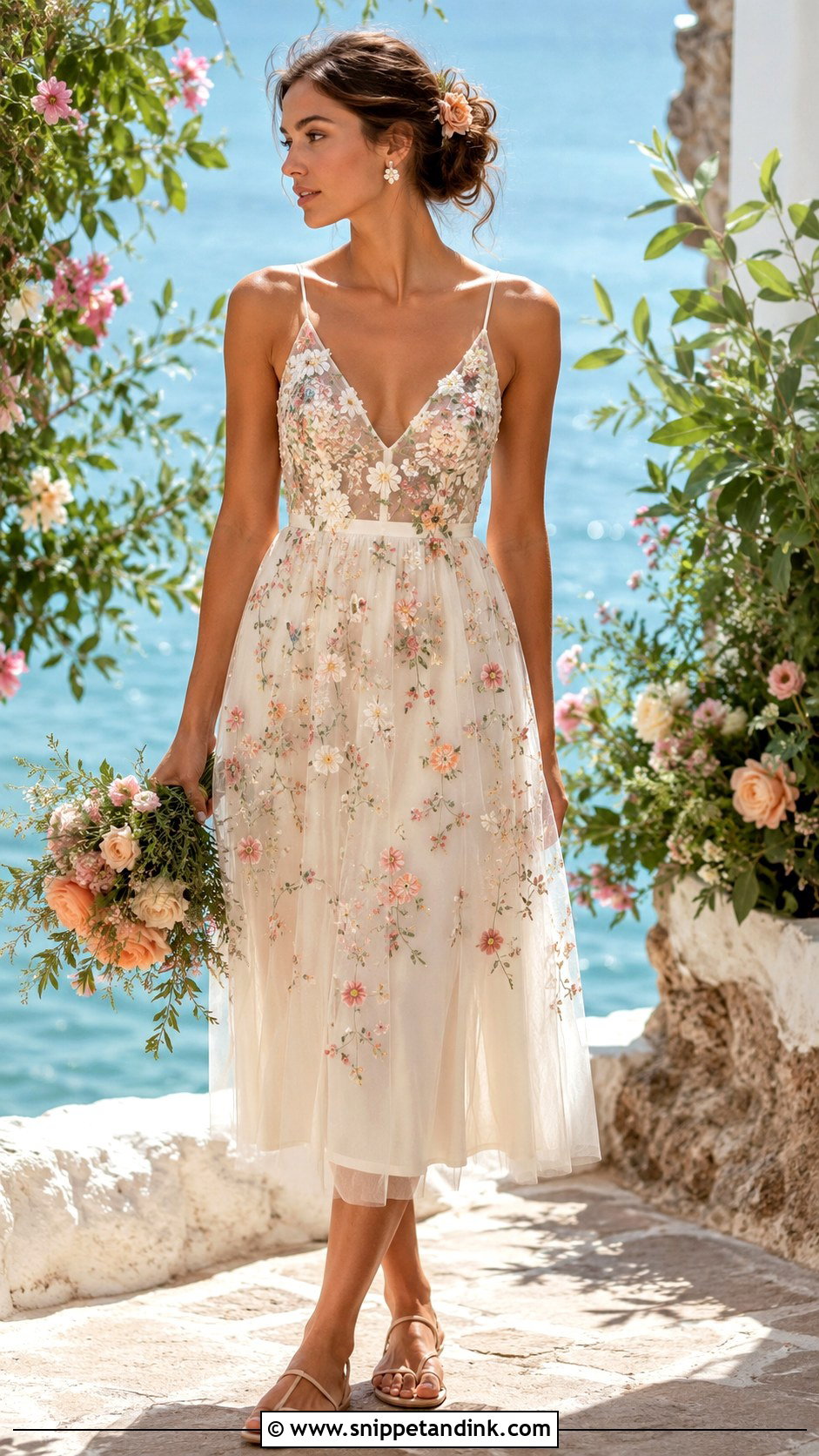 Floral Embroidered Beach Wedding Dress - Snippet and Ink - 20 Casual Beach Wedding Dress Ideas