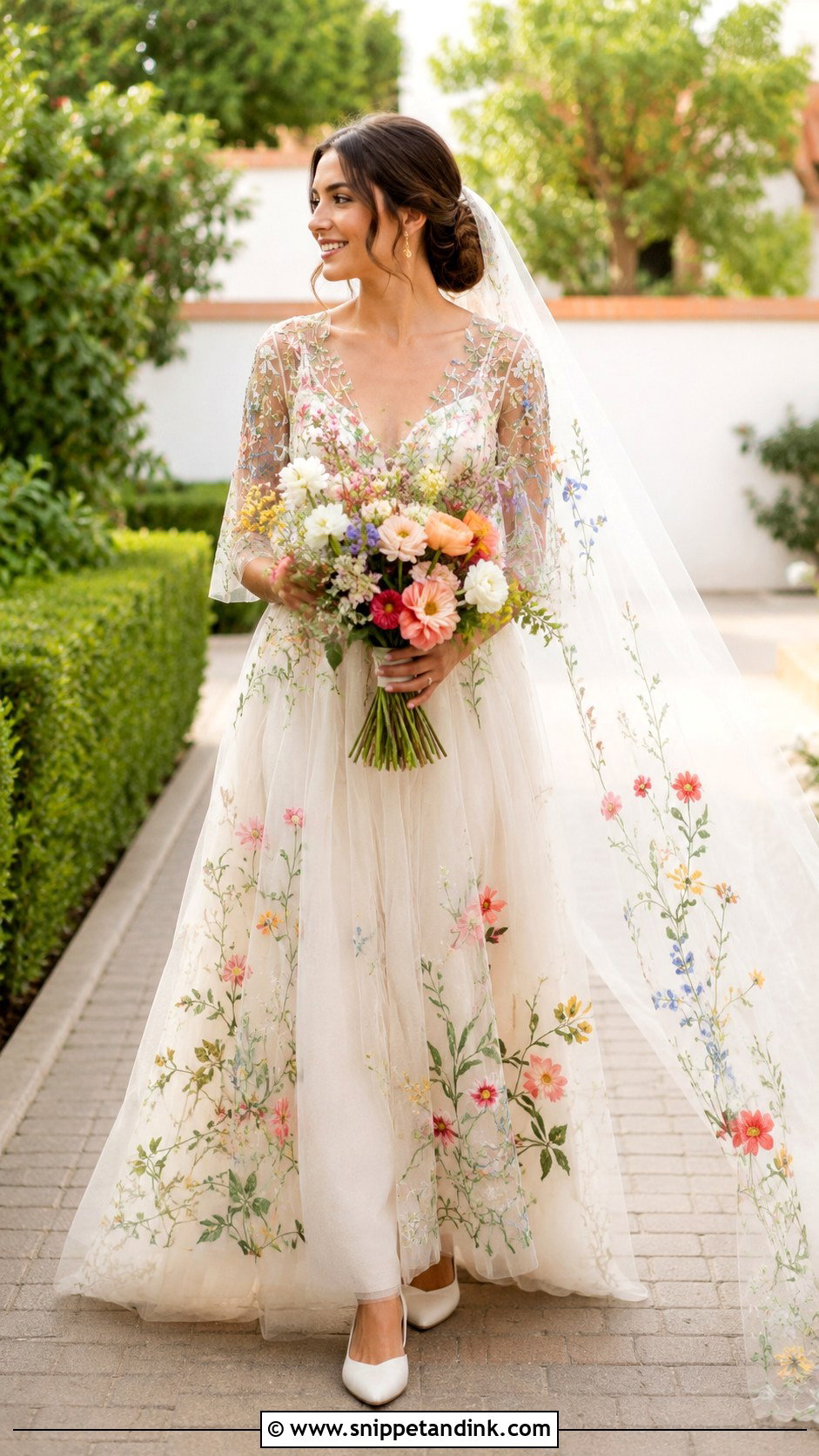 Floral Embroidered Boheme Wedding Dress - Snippet and Ink - 20 Weeding Dress Boheme Ideas
