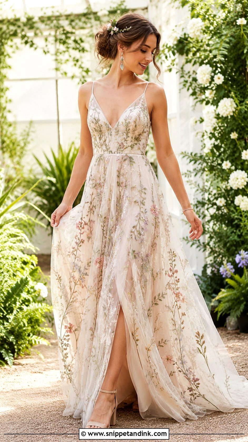 Floral Embroidered Boho Elopement Dress - Snippet and Ink - 20 Boho Elopement Dress Ideas