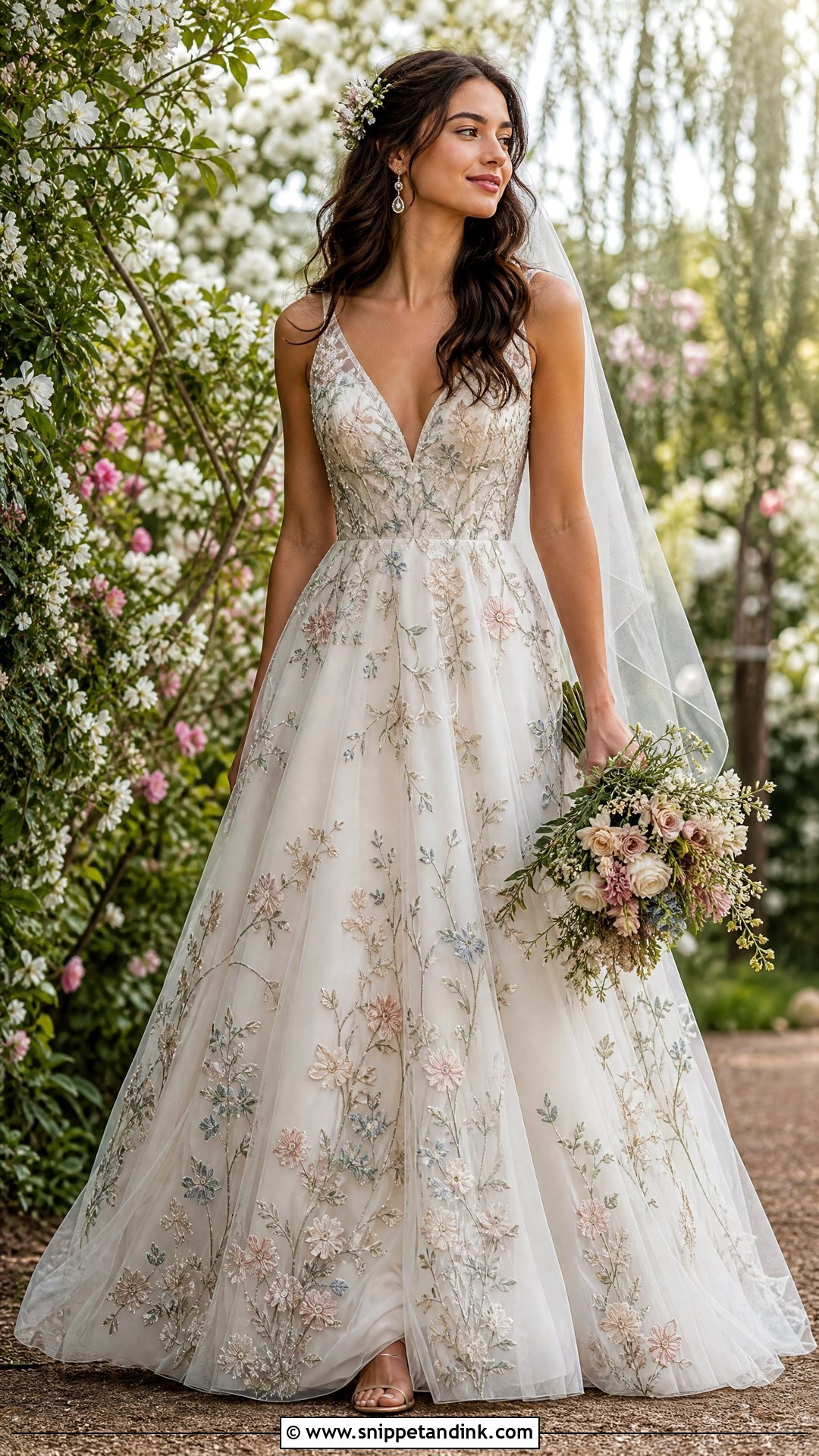 Floral Embroidered Boho Vintage Wedding Dress - Snippet and Ink - 20 Unique Boho Vintage Wedding Dresses