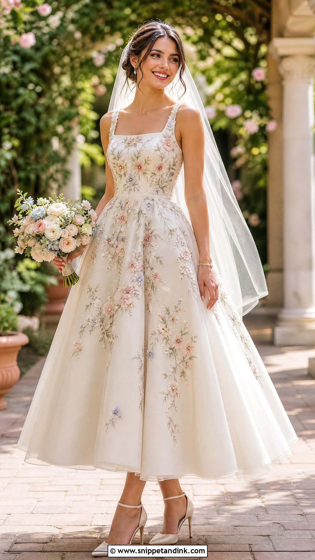 Floral Embroidered Bridal Frock - Snippet and Ink - 25 Bridal Frock Ideas