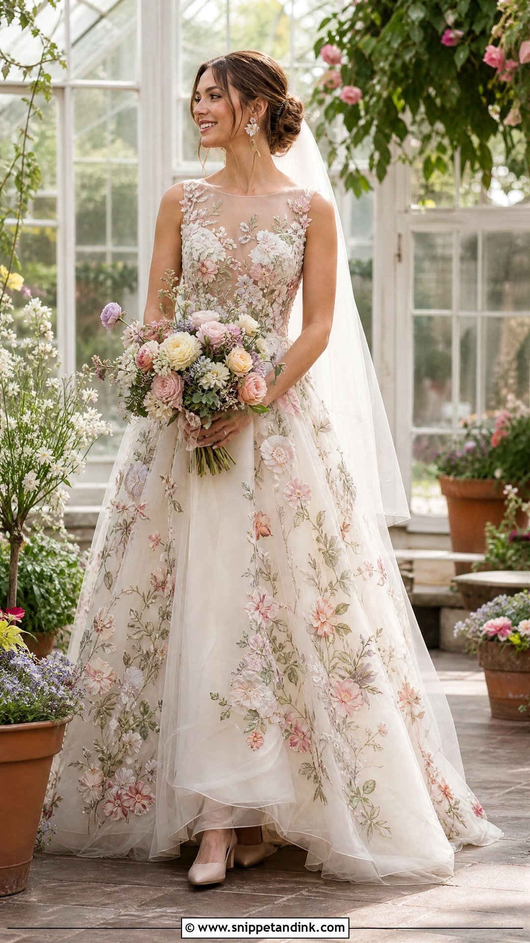 Floral Embroidered Bridal Gown - Snippet and Ink - 20 Vogue Bridal Ideas