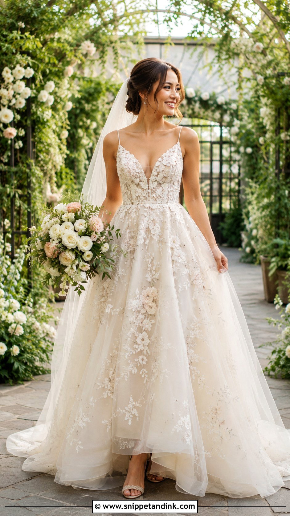 Floral Embroidered Bride Dress - Snippet and Ink - 25 Bride Dress 2025 Ideas
