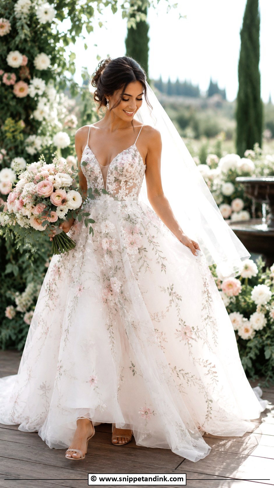 Floral Embroidered Bride Gown - Snippet and Ink - 30 Bride Gown Ideas