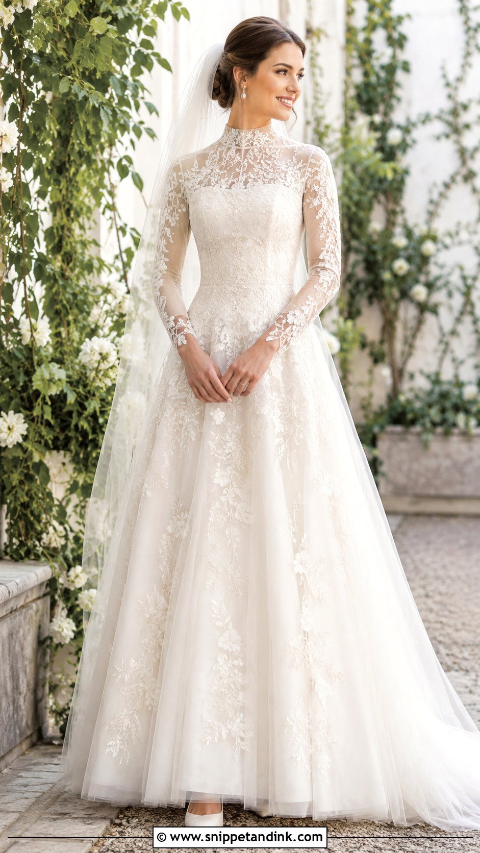 Floral Embroidered Christian Bridal Dress - Snippet and Ink - 20 Christian Bridal Dress Ideas