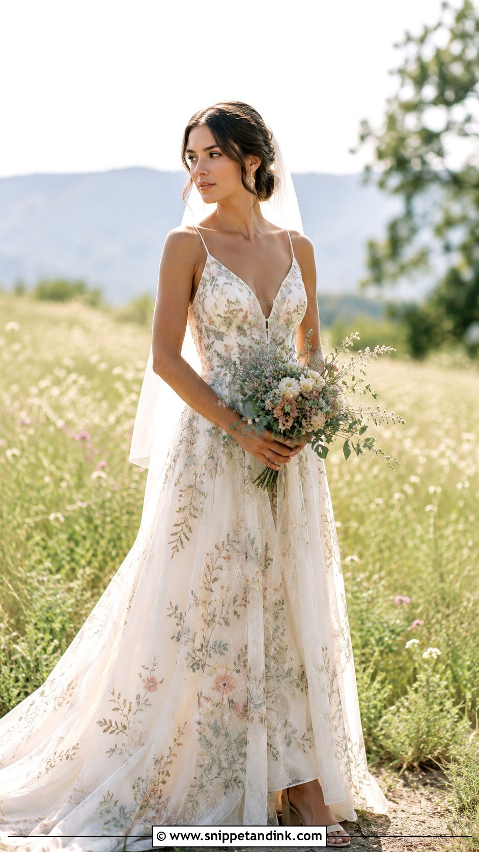 Floral Embroidered Eloping Wedding Dress - Snippet and Ink - 20 Eloping Wedding Dress Ideas