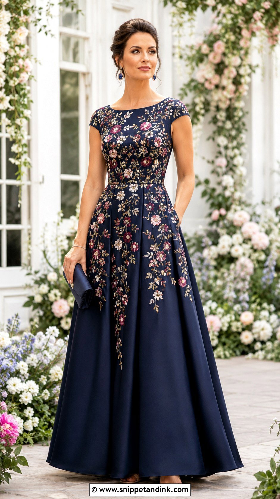 Floral Embroidered Empress Gown - Snippet and Ink - 20 Empress Dress Gowns