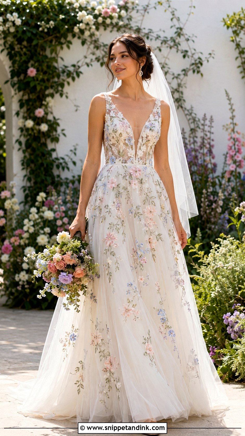 Floral Embroidered Etsy Wedding Dress - Snippet and Ink - 20 Etsy Wedding Dress Ideas