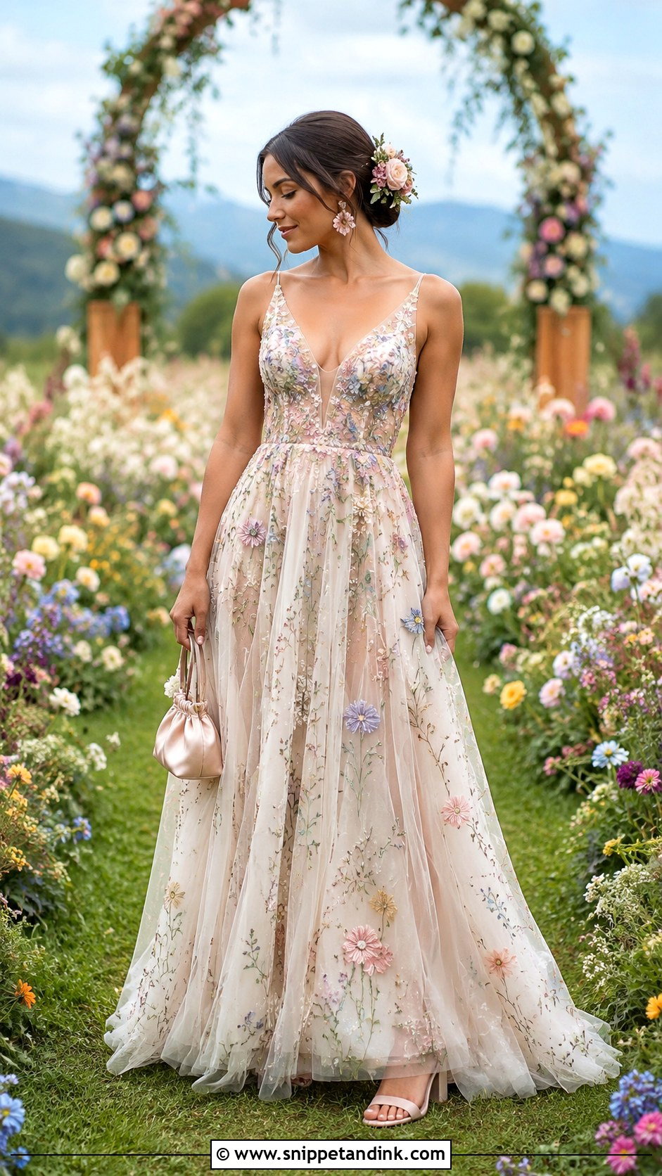 Floral Embroidered Festival Wedding Dress - Snippet and Ink - 20 Festival Wedding Dress Ideas