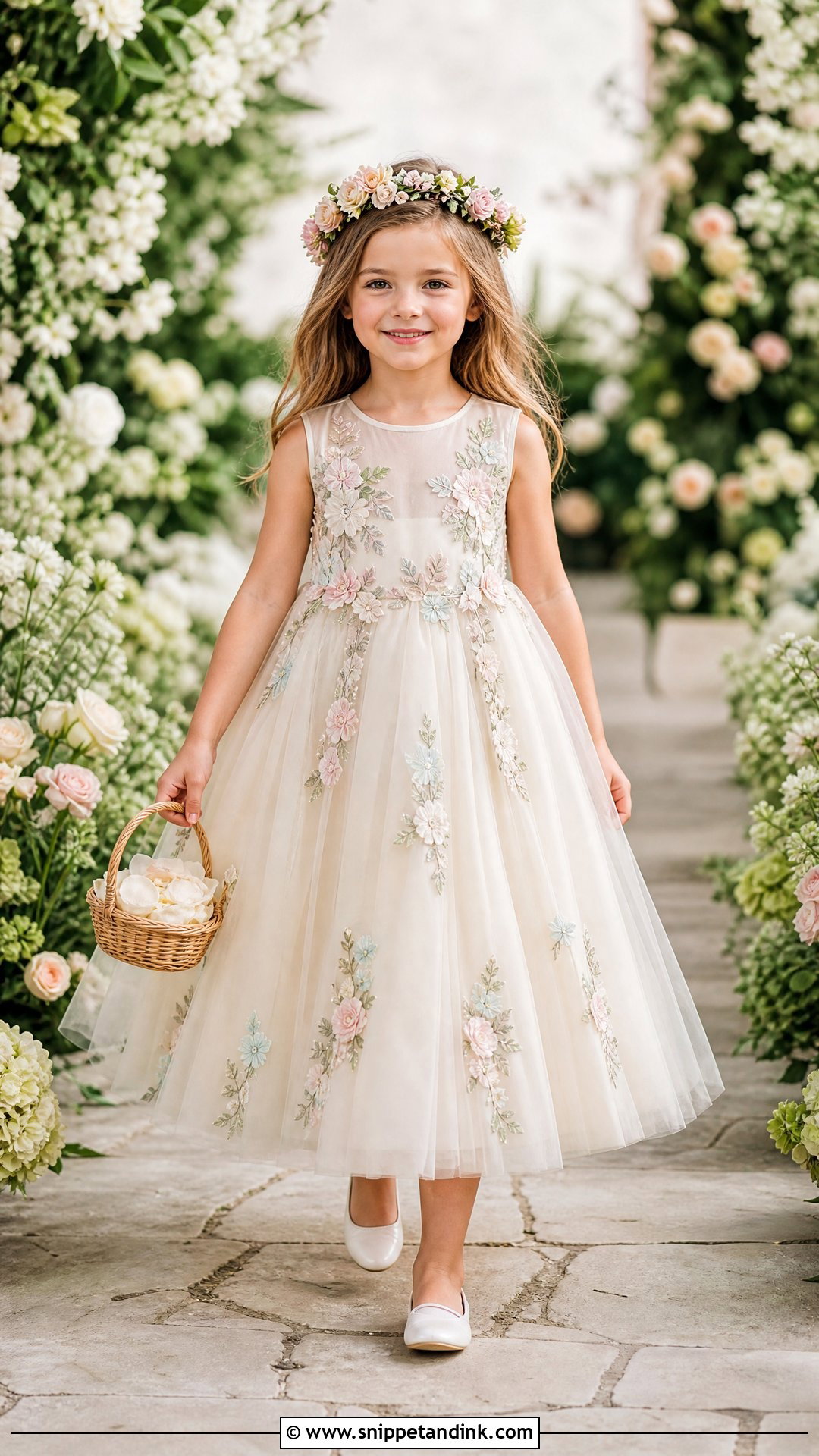 Floral Embroidered Flower Girl Dress - Snippet and Ink - 25 Girl Wedding Dress Ideas