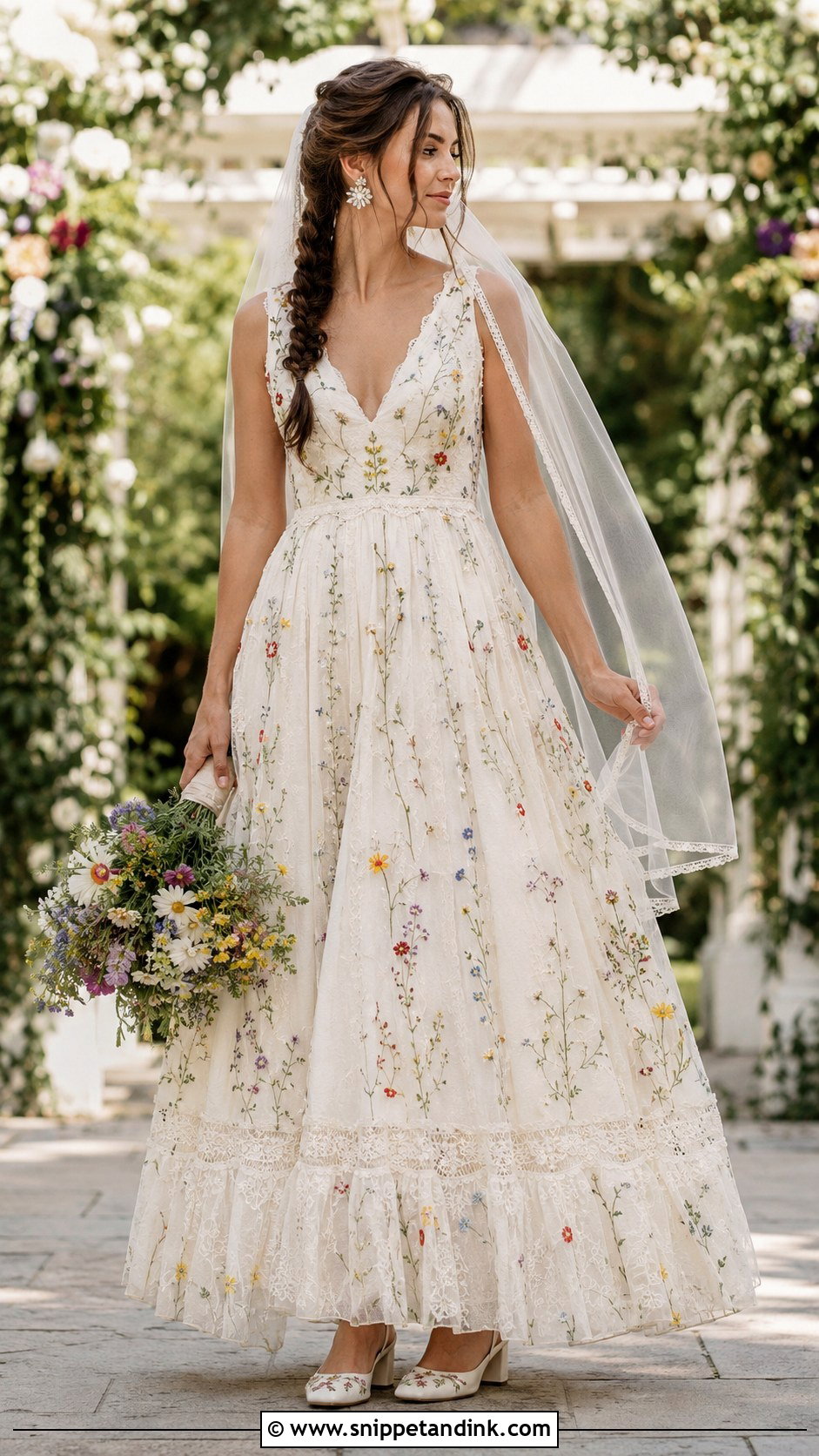 Floral Embroidered Folk Wedding Dress - Snippet and Ink - 20 Folk Wedding Dress Ideas