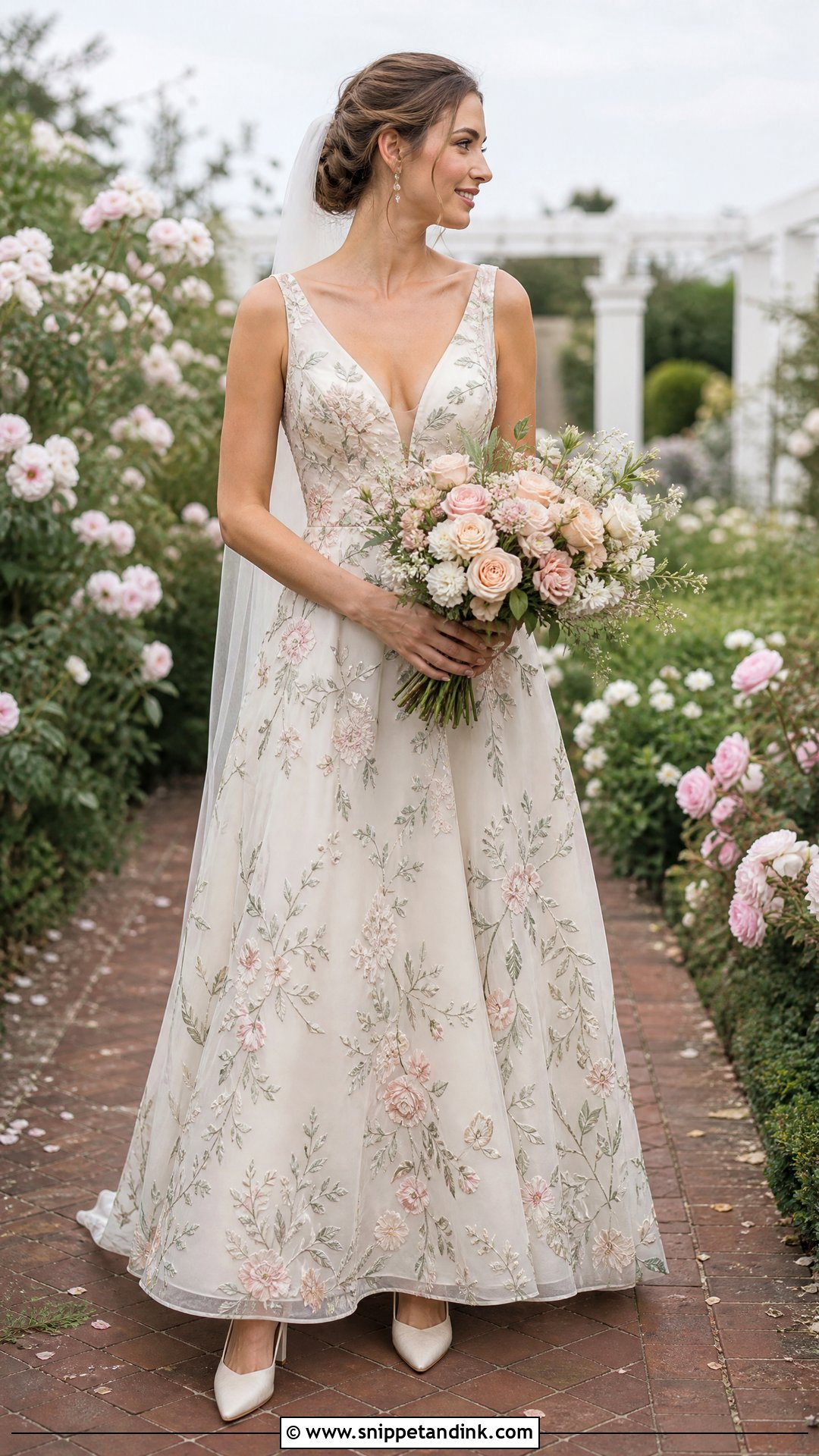 Floral Embroidered Garden Wedding Dress - Snippet and Ink - 20 Outdoorsy Wedding Dress Ideas