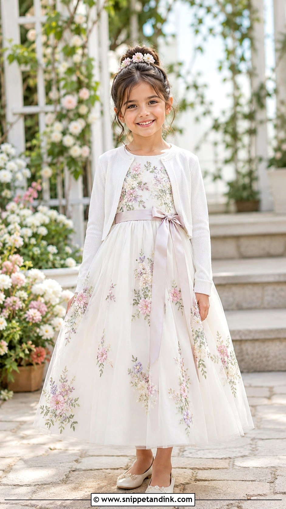 Floral Embroidered Girls Wedding Dress - Snippet and Ink - 25 Girls Wedding Dresses