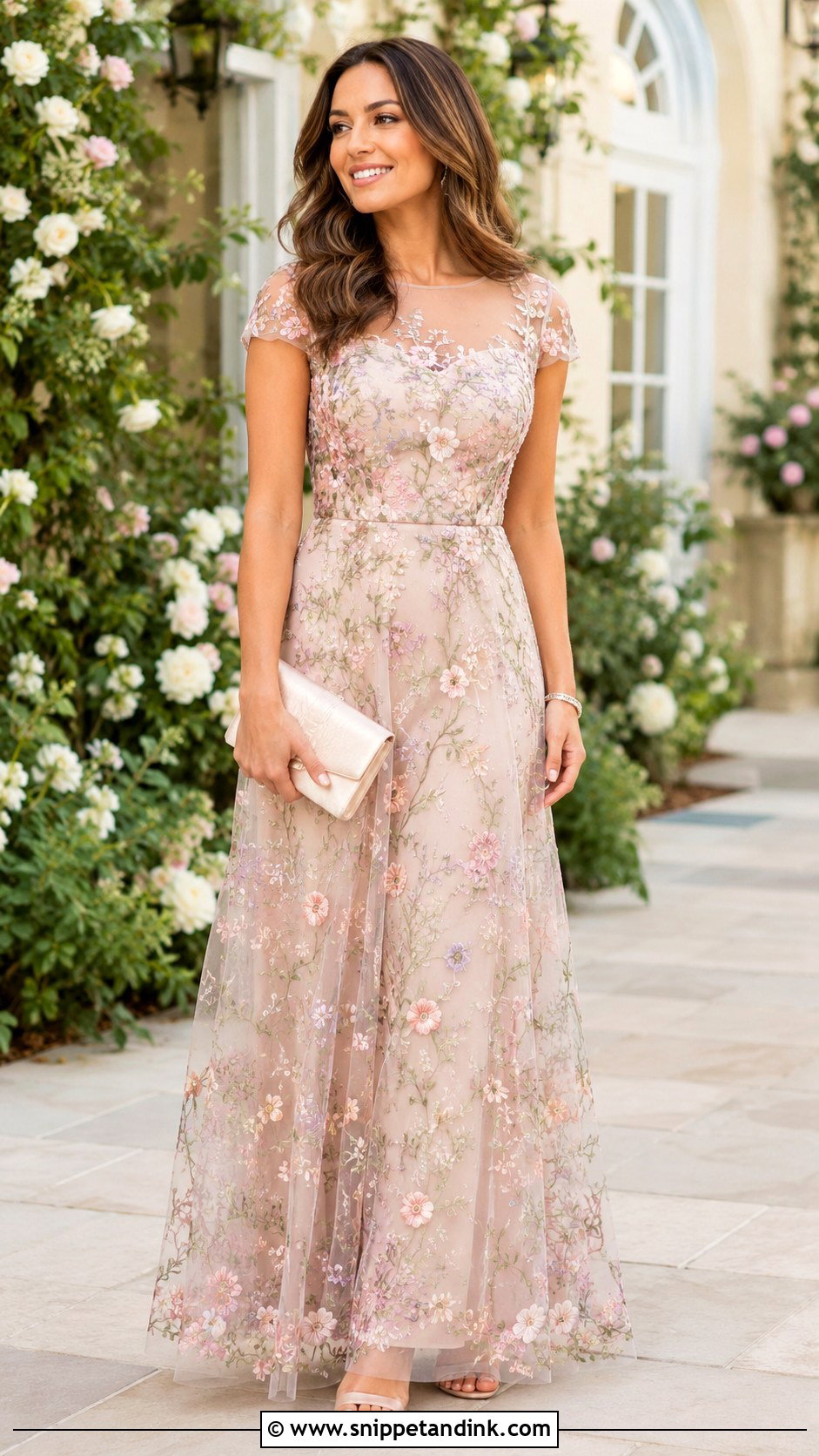 Floral Embroidered Gown - Snippet and Ink - 25 Fairytale Gowns