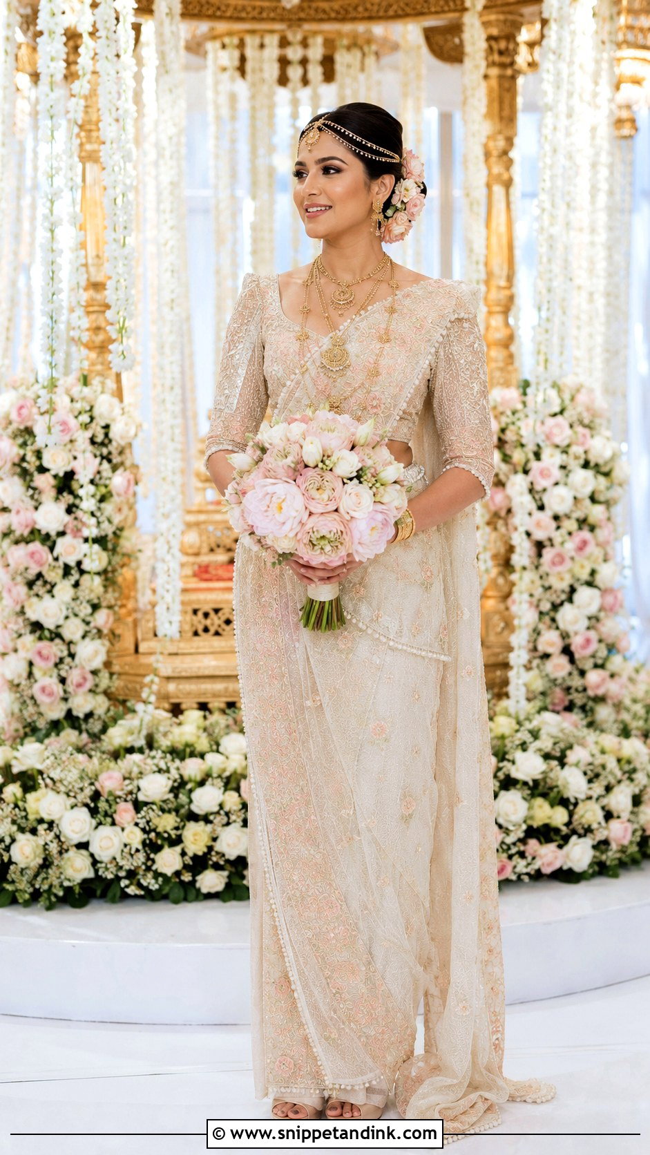 Floral Embroidered Kandyan Bride - Snippet and Ink - 20 Kandian Bride Sri Lanka Ideas