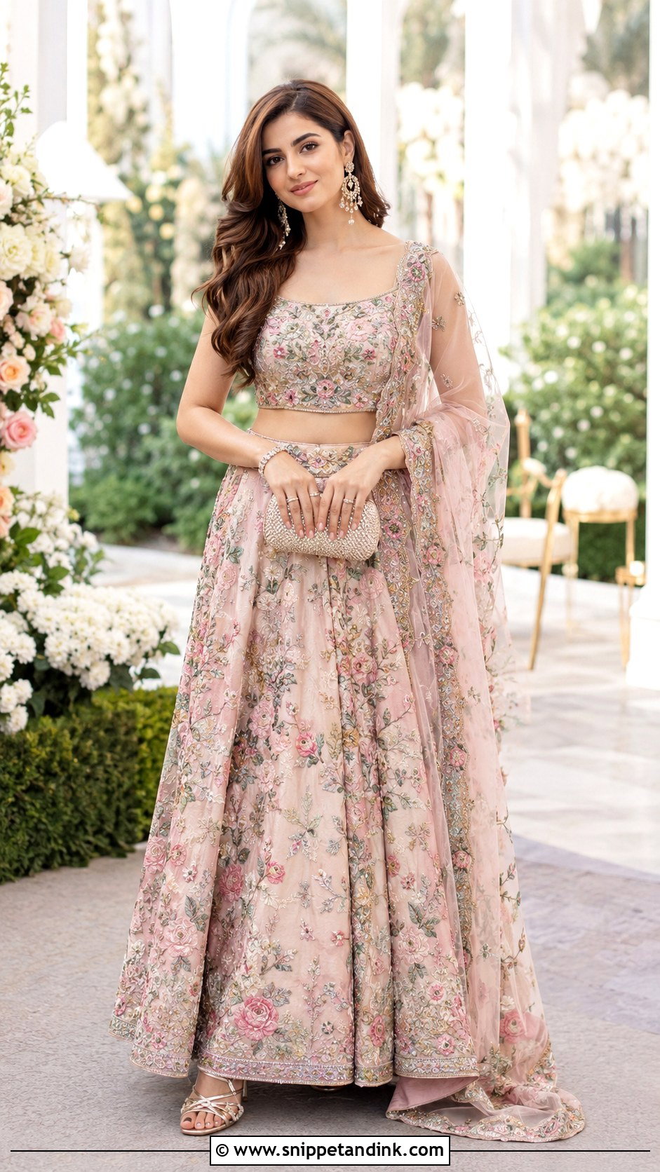 Floral Embroidered Lehenga Outfit - Snippet and Ink - 25 Latest Pakistani Wedding Outfits