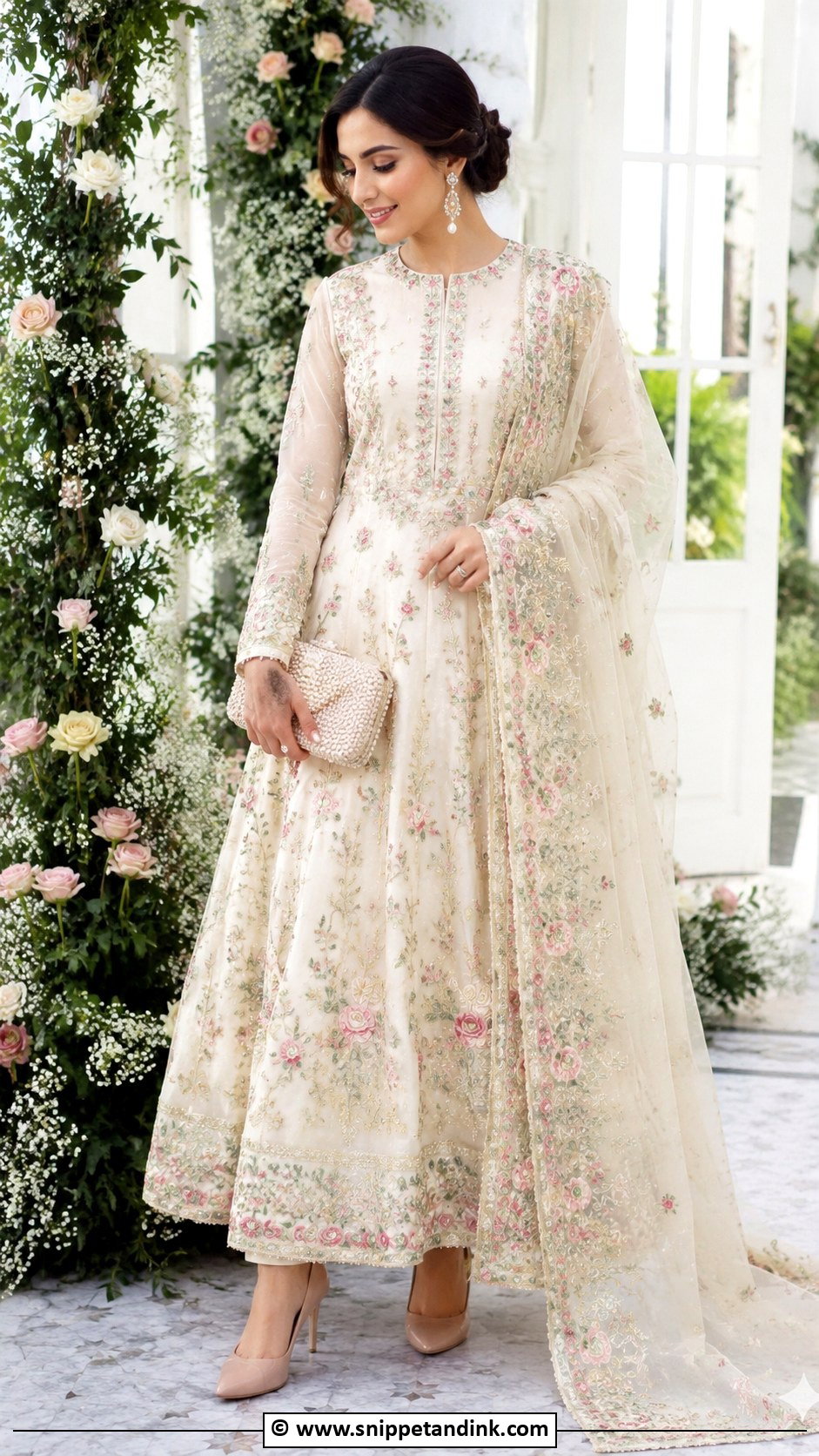 Floral Embroidered Nikah Dress - Snippet and Ink - 35 Nikah Dress Ideas