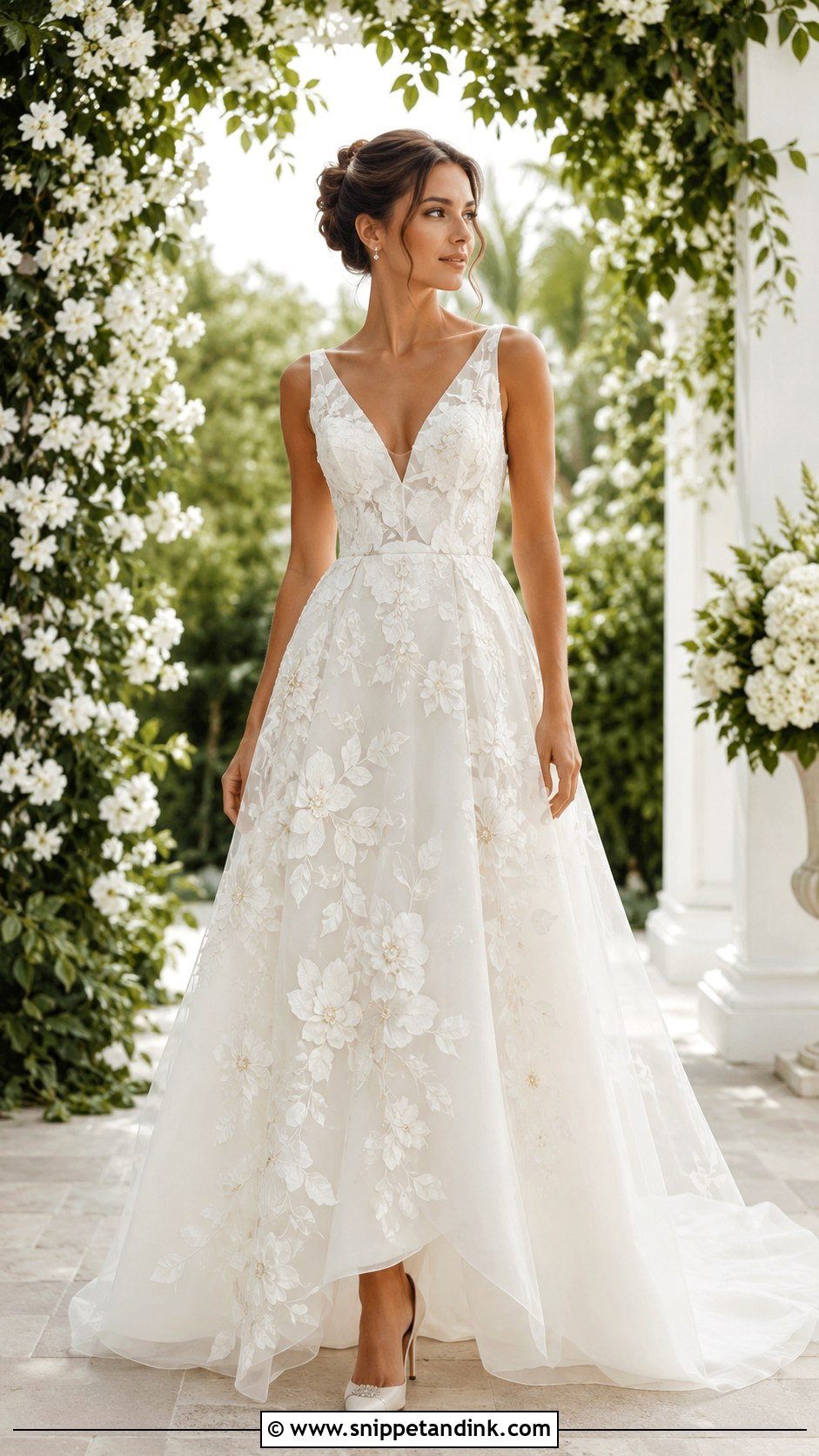 Floral Embroidered Organza Wedding Dress - Snippet and Ink - 25 Floral Embroidered Wedding Dress Ideas