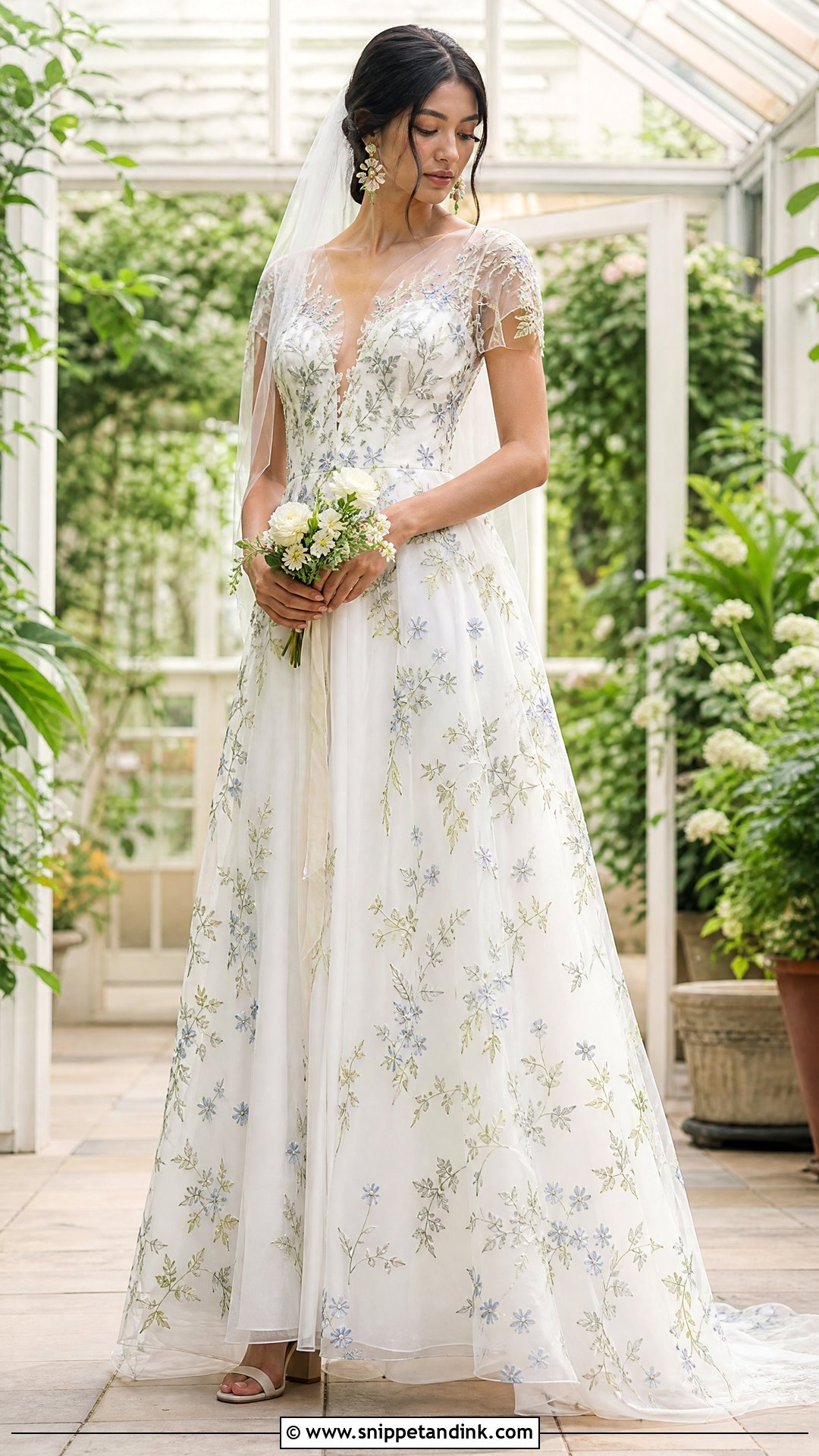Floral Embroidered Overlay Wedding Dress - Snippet and Ink - 20 Wedding Dress with Overlay Ideas