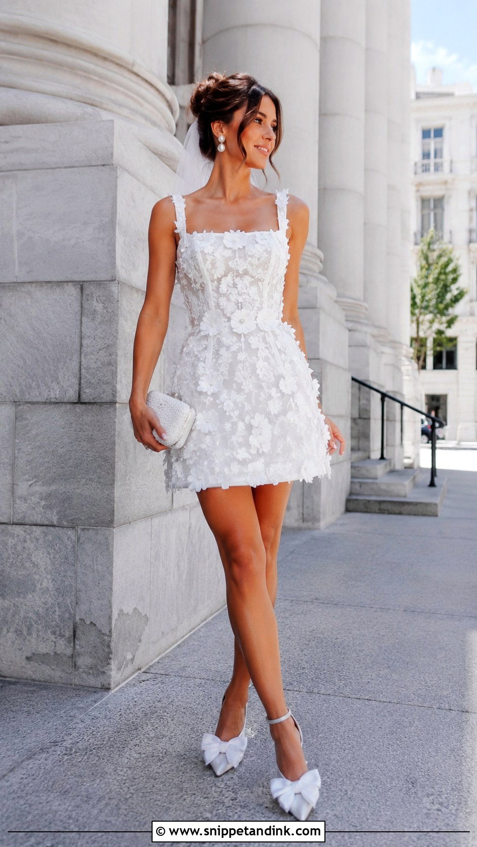 Floral Embroidered Short Wedding Dress - Snippet and Ink - 25 Floral Embroidered Wedding Dress Ideas