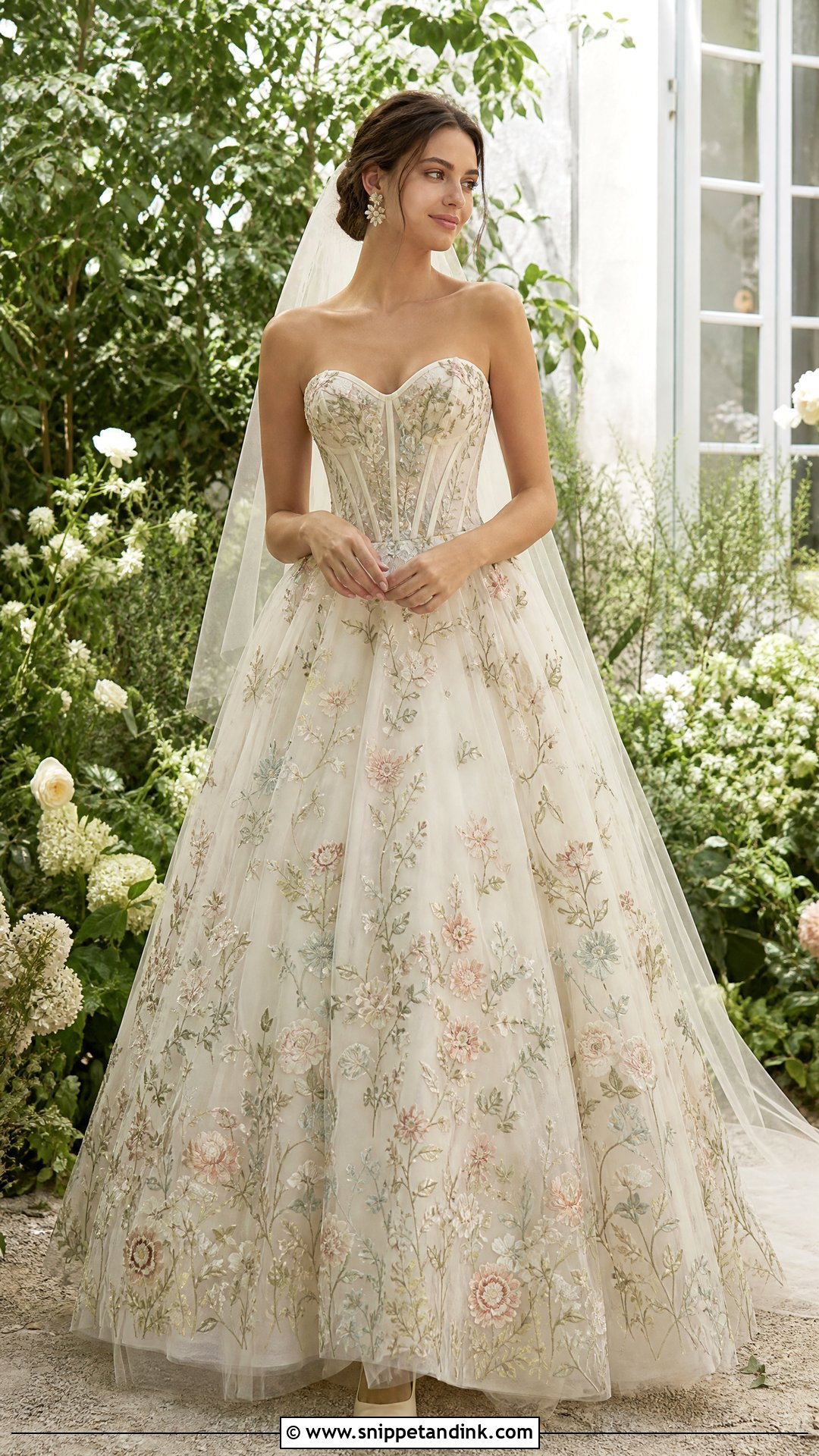 Floral Embroidered Vintage Ballgown Wedding Dress - Snippet and Ink - 20 Vintage Ballgown Wedding Dress Ideas