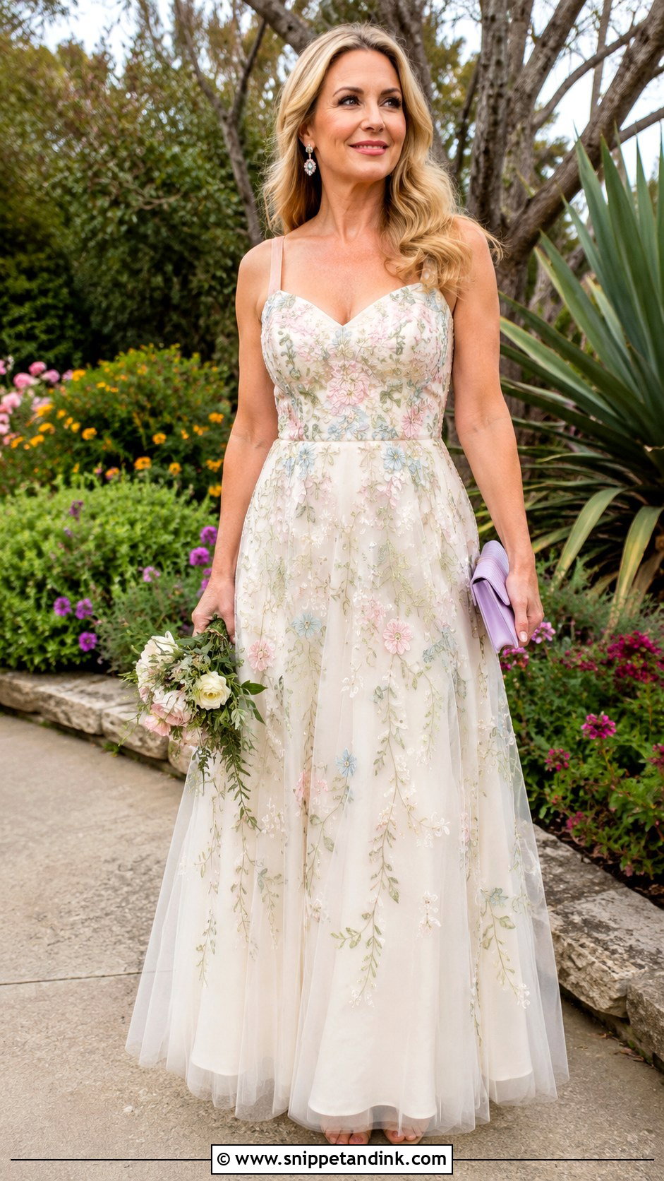 Floral Embroidered Vow Renewal Gown - Snippet and Ink - 20 10 Year Vow Renewal Gowns Ideas