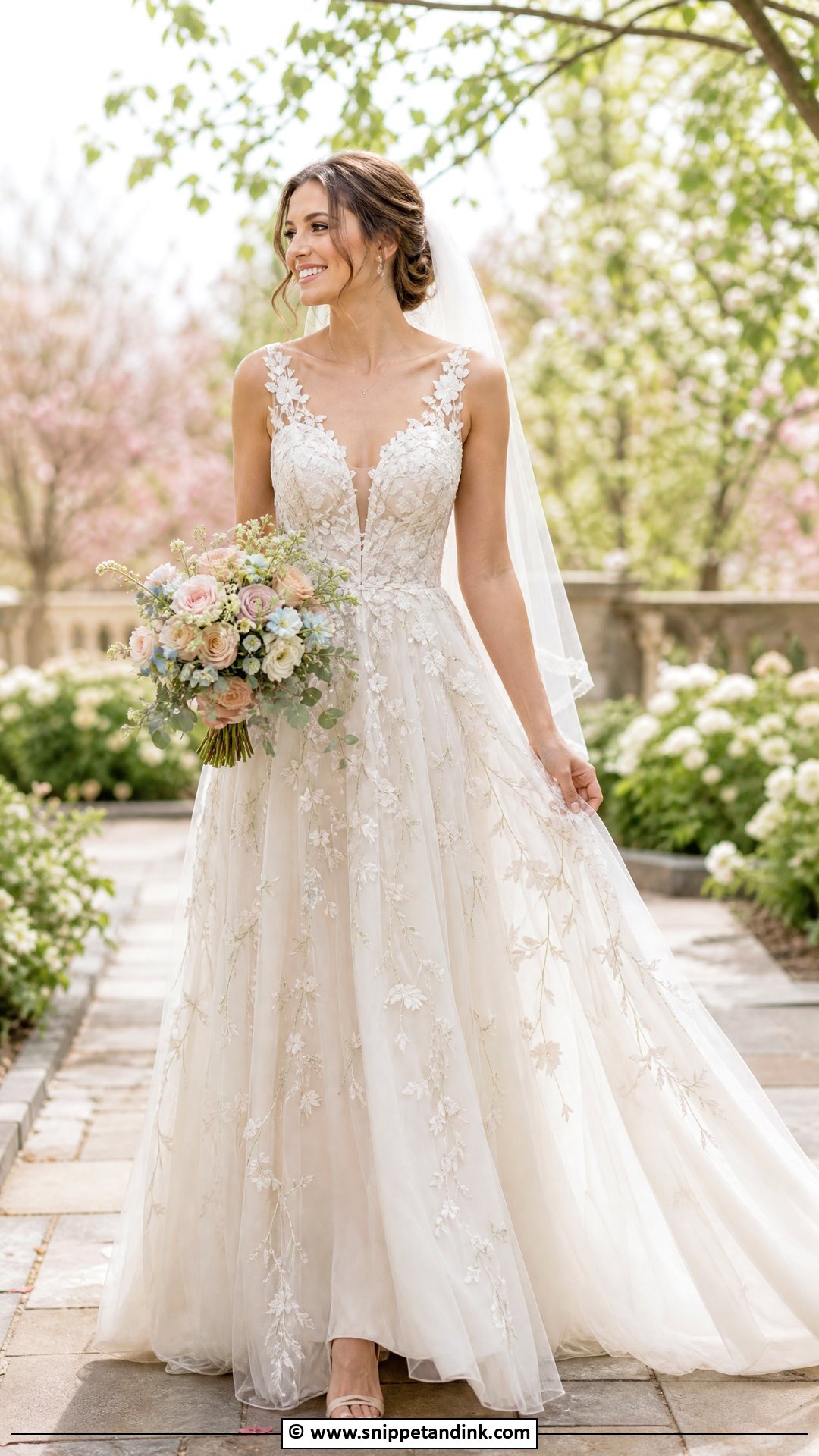 Floral Embroidered Wedding Dress - Snippet and Ink - 35 Classy Elegant Wedding Dress Ideas