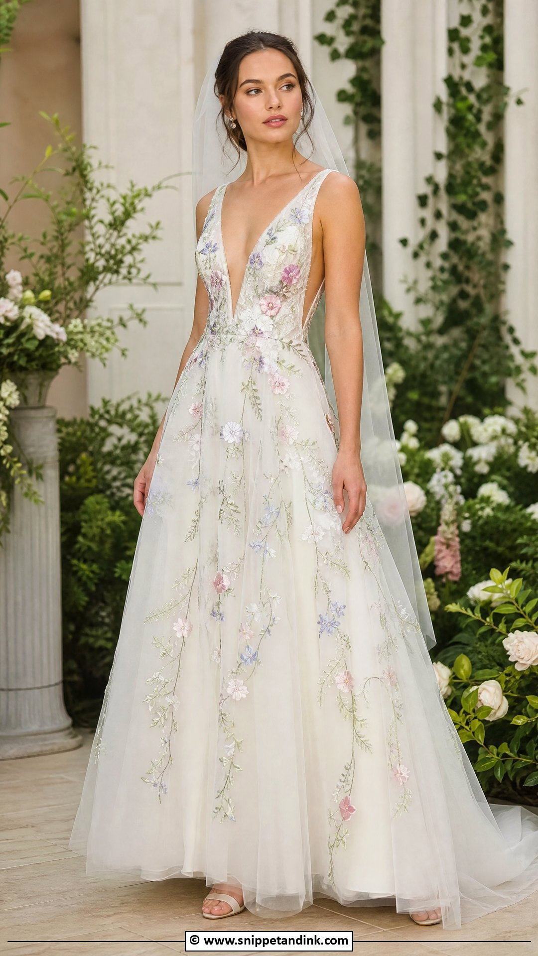Floral Embroidered Wedding Dress - Snippet and Ink - 35 Dream Wedding Dresses