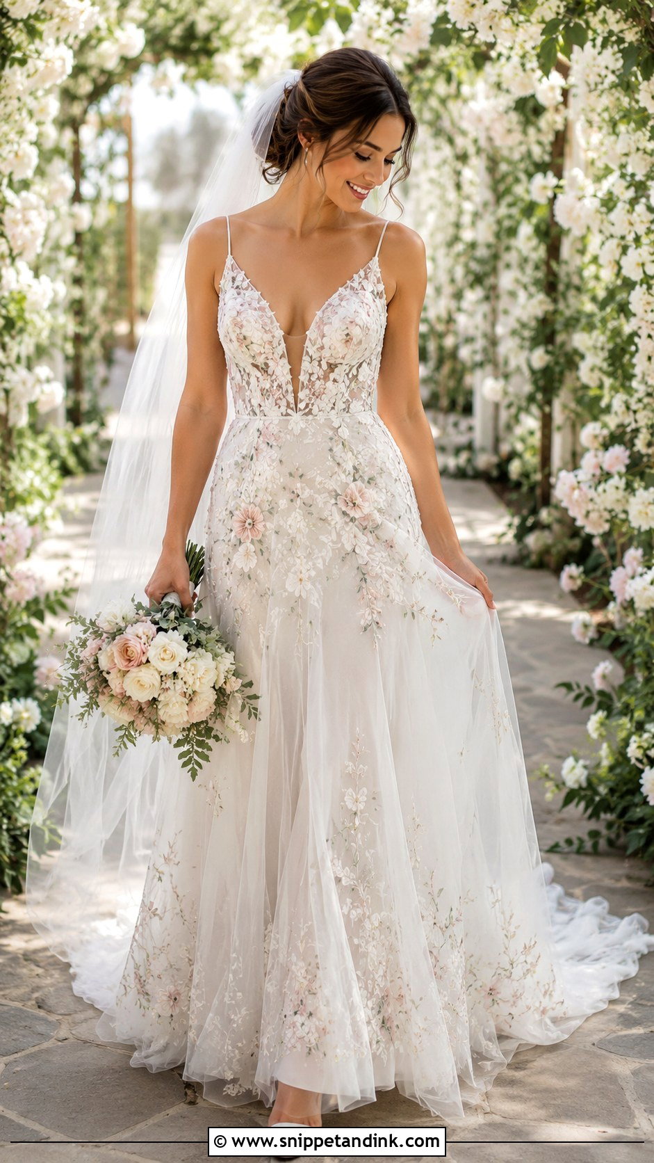 Floral Embroidered Wedding Dress - Snippet and Ink - 30 My Dream Wedding Dress Ideas