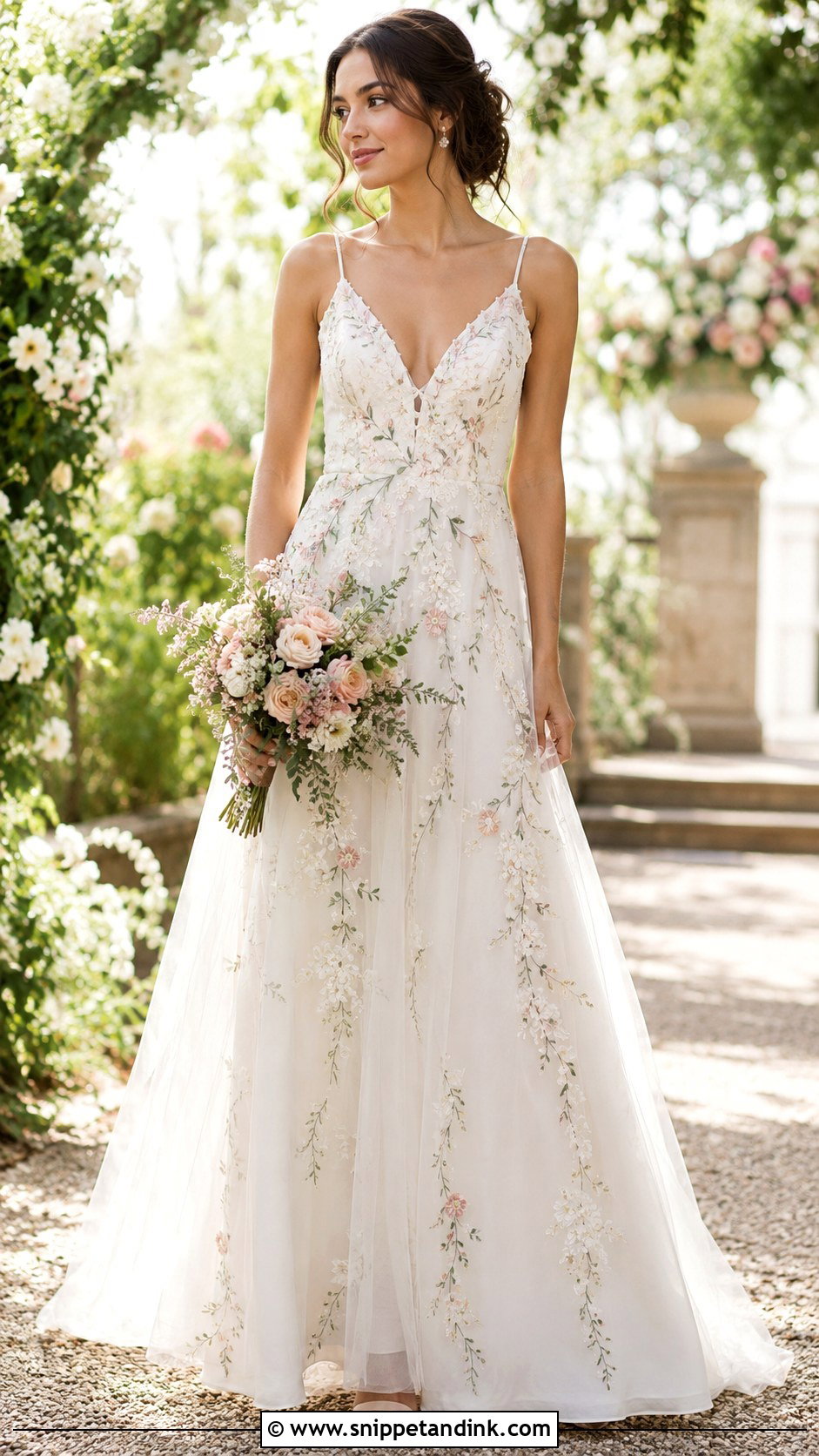 Floral Embroidered Wedding Dress - Snippet and Ink - 30 Wedding Dresses Aesthetic