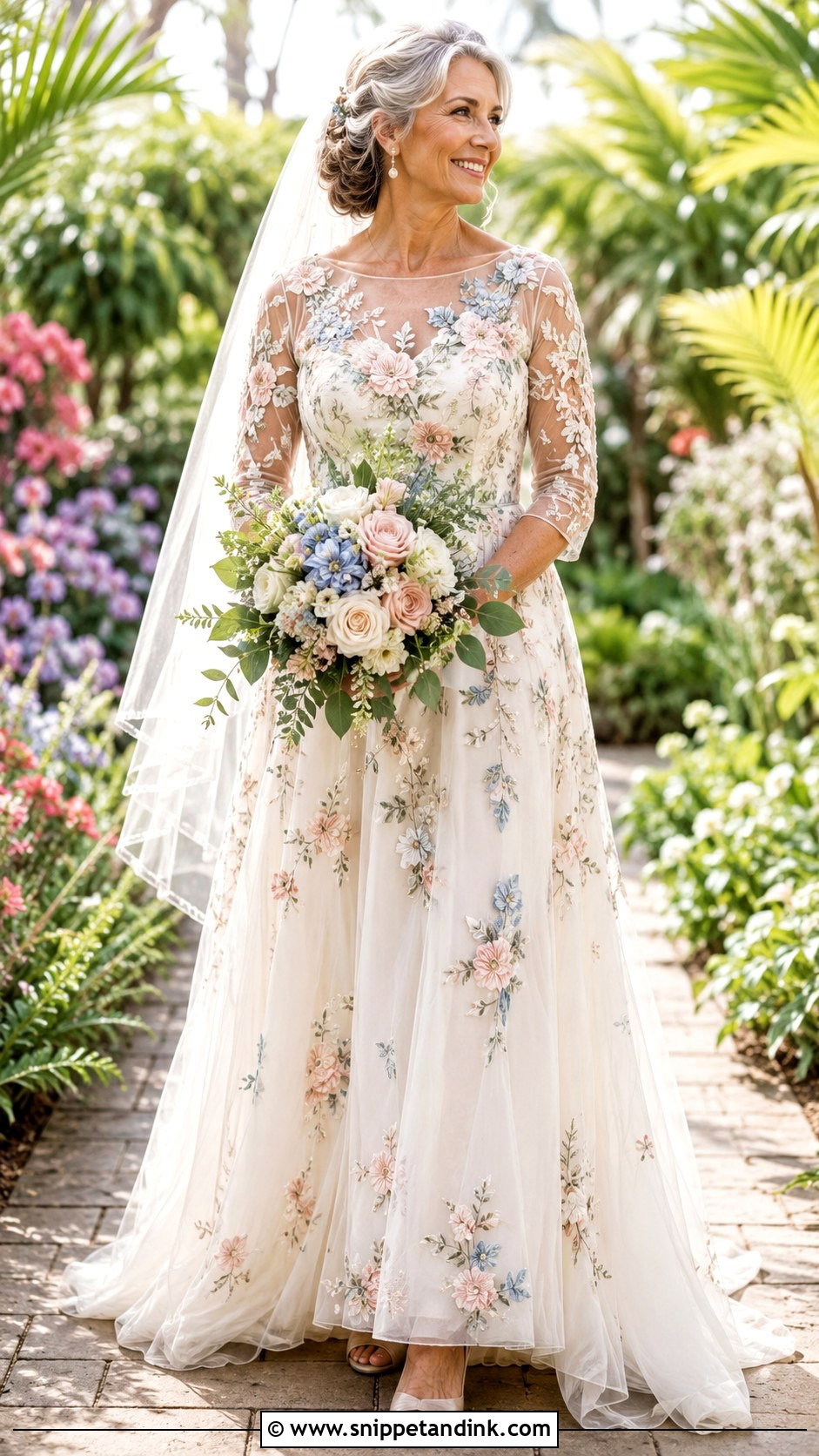 Floral Embroidered Wedding Dress - Snippet and Ink - 20 Wedding Dresses for Older Brides