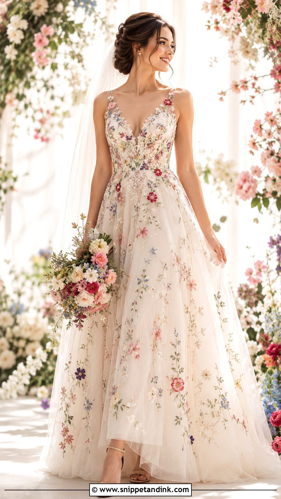 Floral Embroidered Wedding Dress - Snippet and Ink - 25 Fun Wedding Dress Ideas