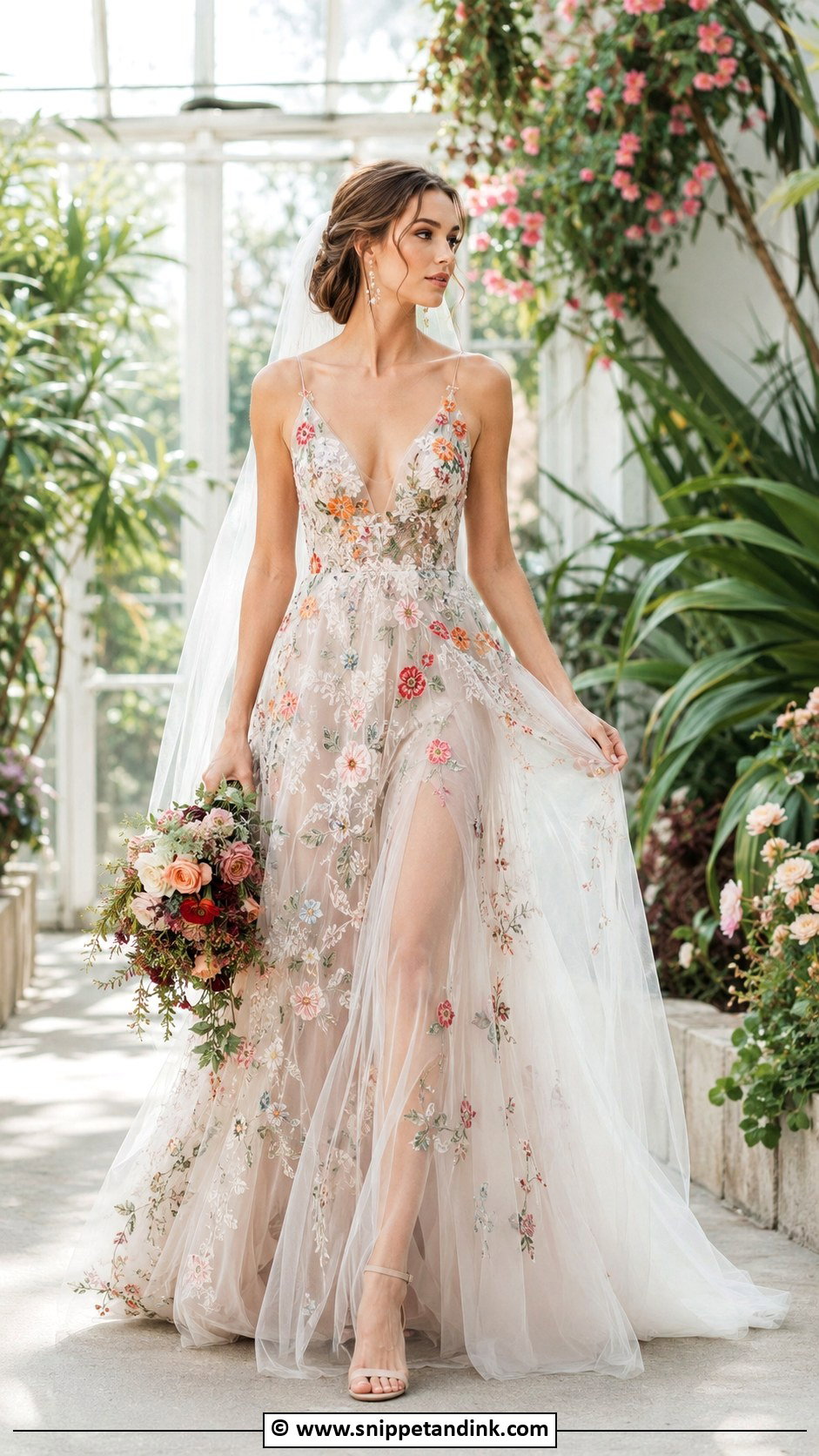 Floral Embroidered Wedding Dress - Snippet and Ink - 30 Alt Wedding Dress Ideas