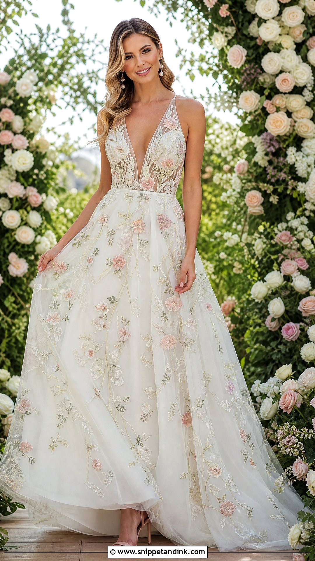 Floral Embroidered Wedding Dress - Snippet and Ink - 25 Wedding Dress Unique Ideas