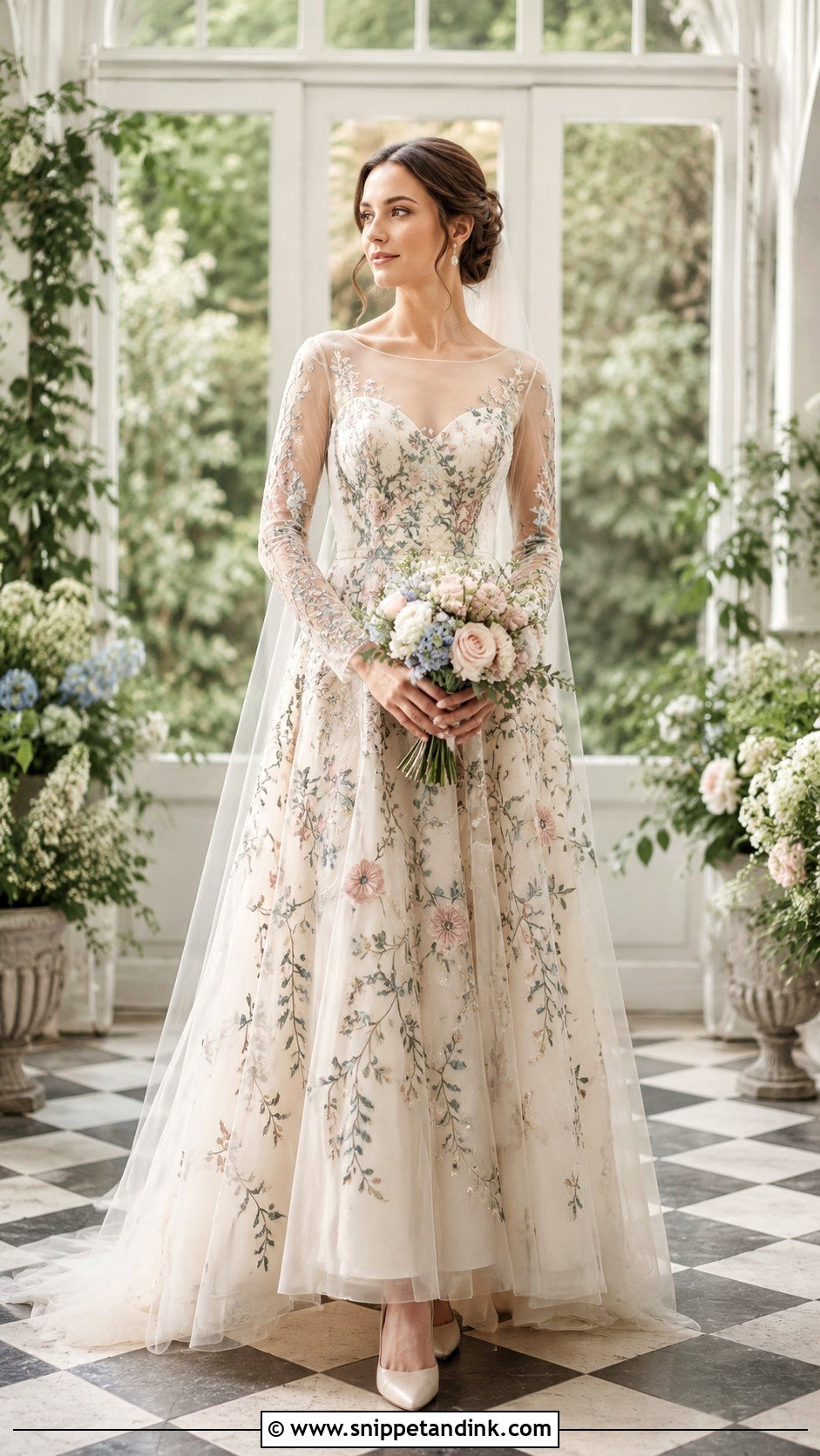 Floral Embroidered Wedding Dress - Snippet and Ink - 20 Elegant Vintage Wedding Dress Ideas