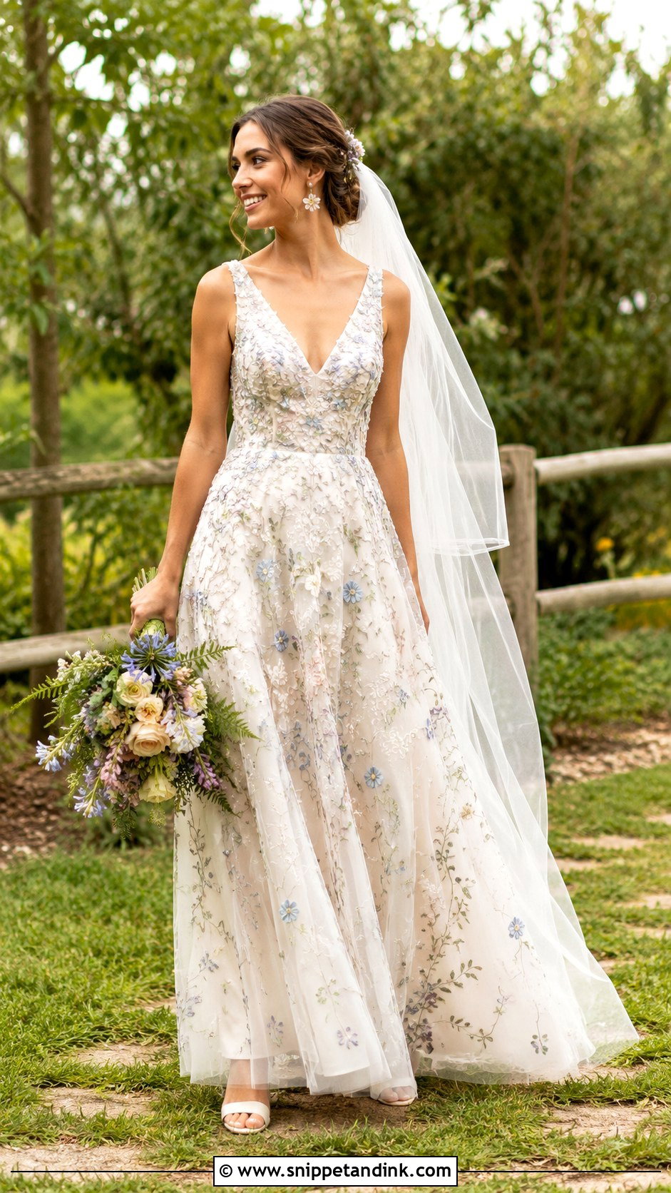 Floral Embroidered Wedding Dress - Snippet and Ink - 20 Fairy Tale Wedding Dress Romantic Ideas