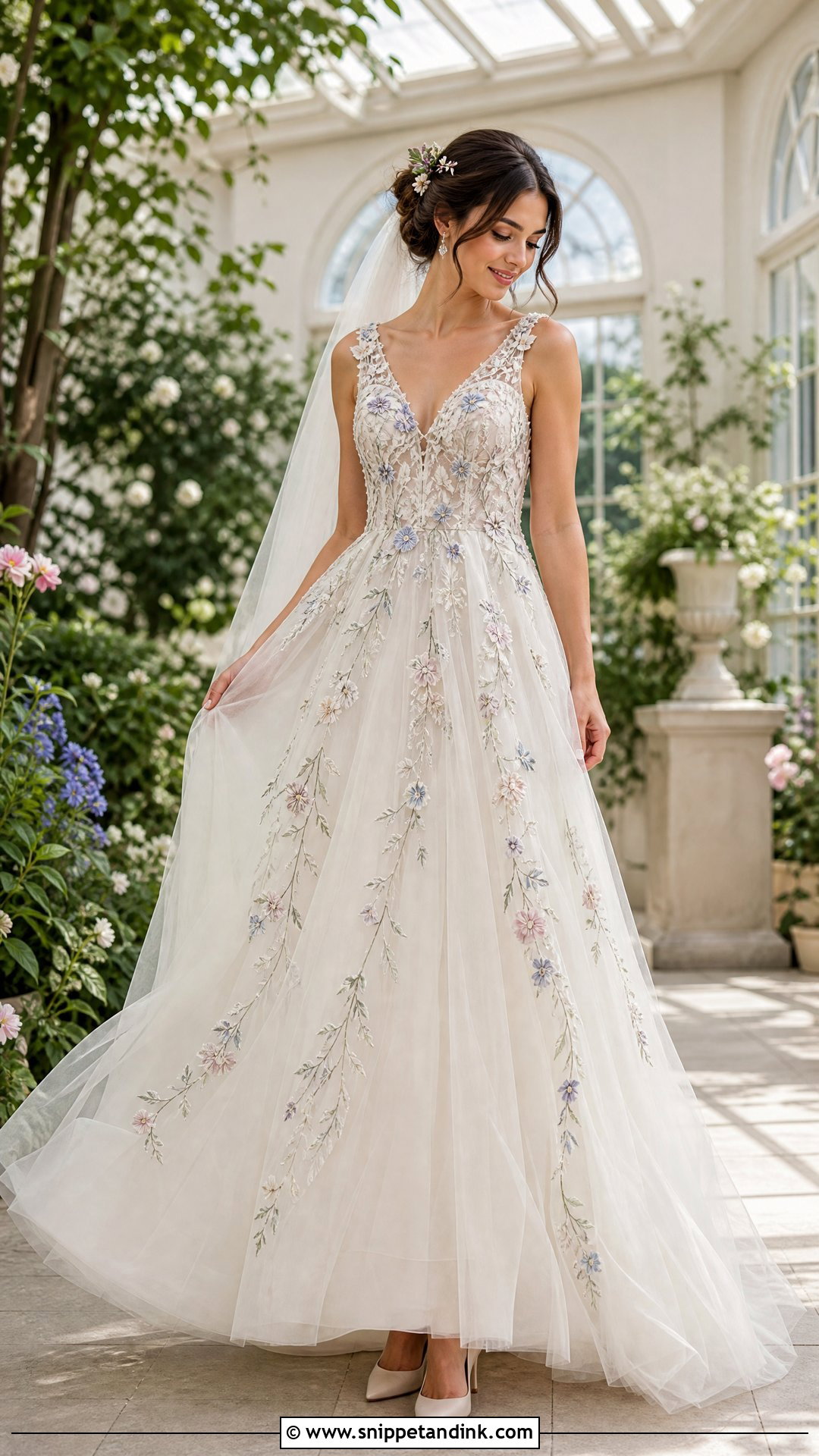 Floral Embroidered Wedding Dress - Snippet and Ink - 20 Romantic Dreamy Wedding Dress Ideas