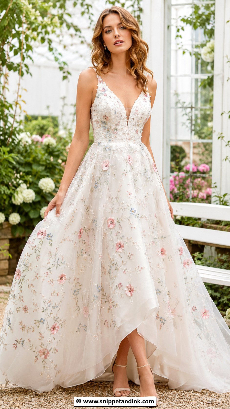 Floral Embroidered Wedding Dress - Snippet and Ink - 30 Alternative Wedding Dress Ideas