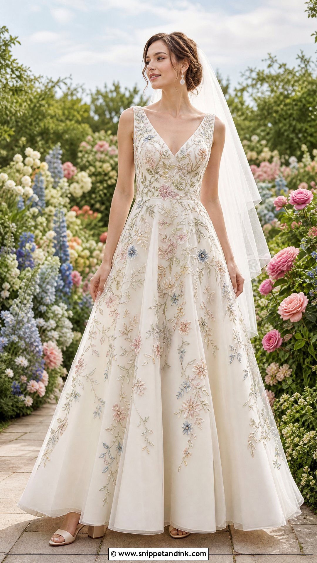 Floral Embroidered Wedding Dress - Snippet and Ink - 20 Vintage Bohemian Wedding Dresses