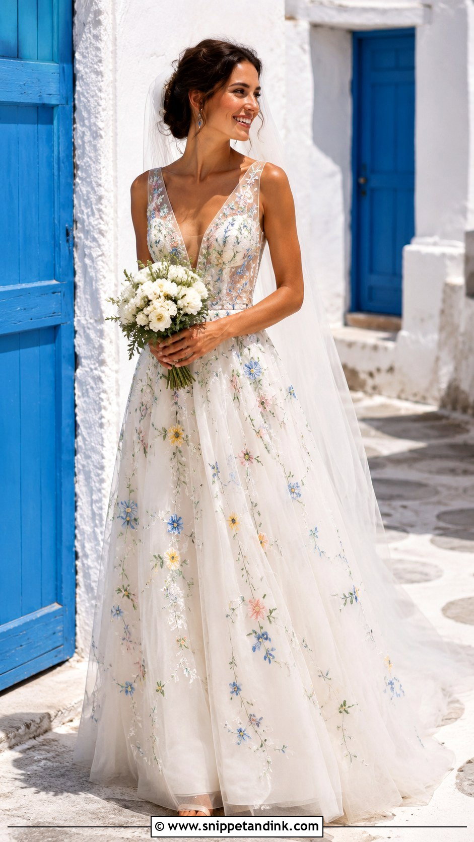 Floral Embroidered Wedding Dress - Snippet and Ink - 20 Mama Mia Wedding Dress Ideas
