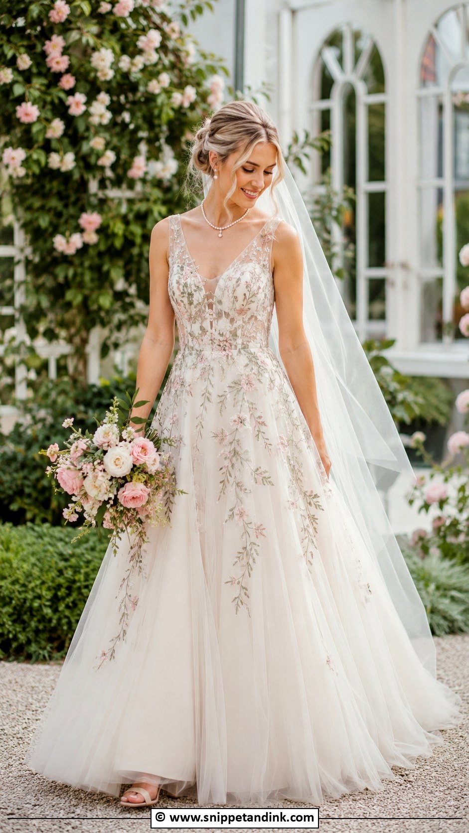 Floral Embroidered Wedding Dress - Snippet and Ink - 30 Fantasy Inspired Wedding Dress Ideas